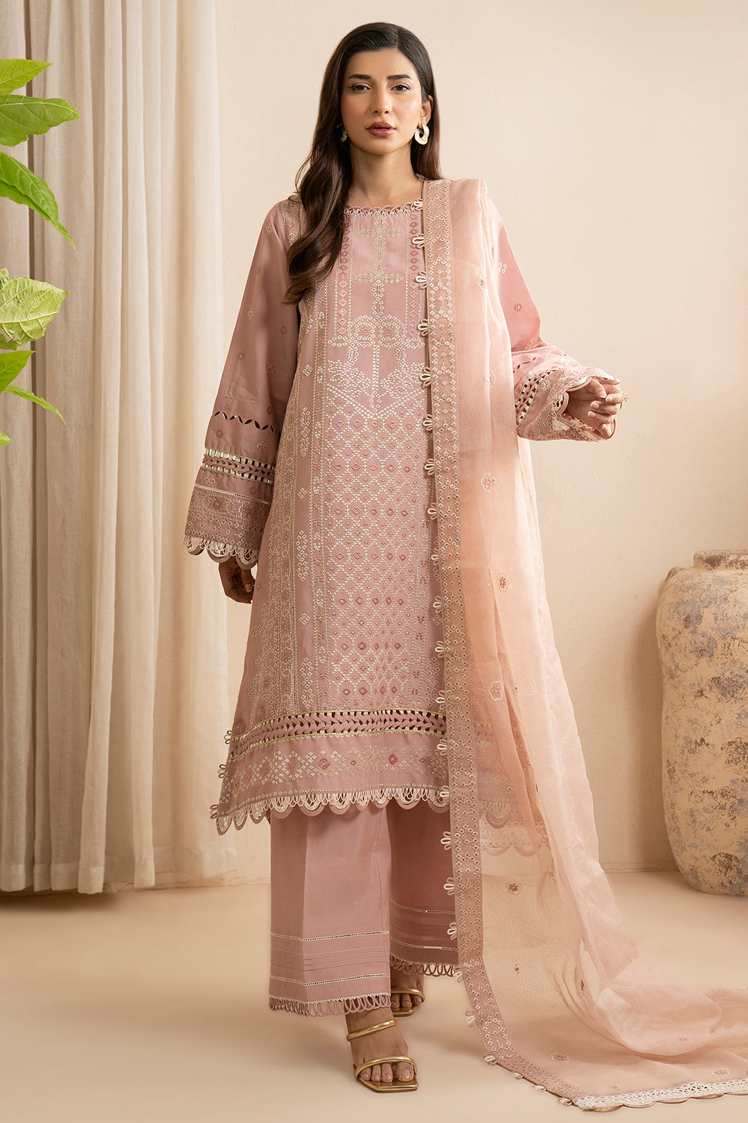 Embroidered Shirt Shalwar Dupatta - 0361