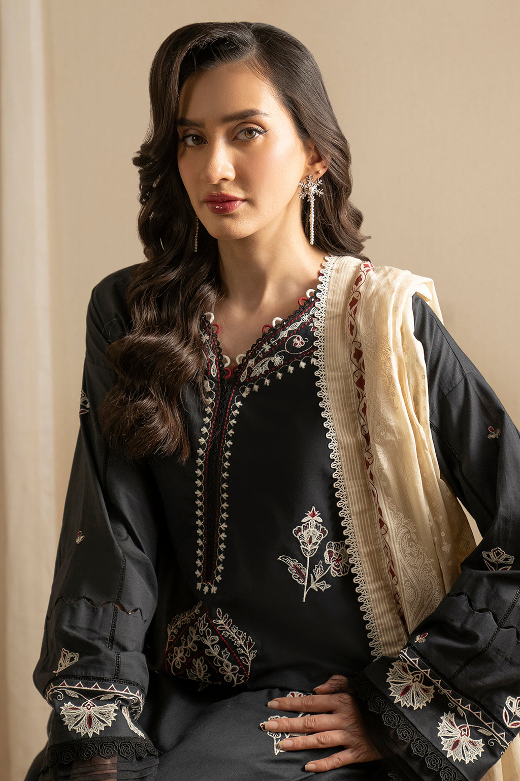 Embroidered Shirt Shalwar Dupatta - 0362