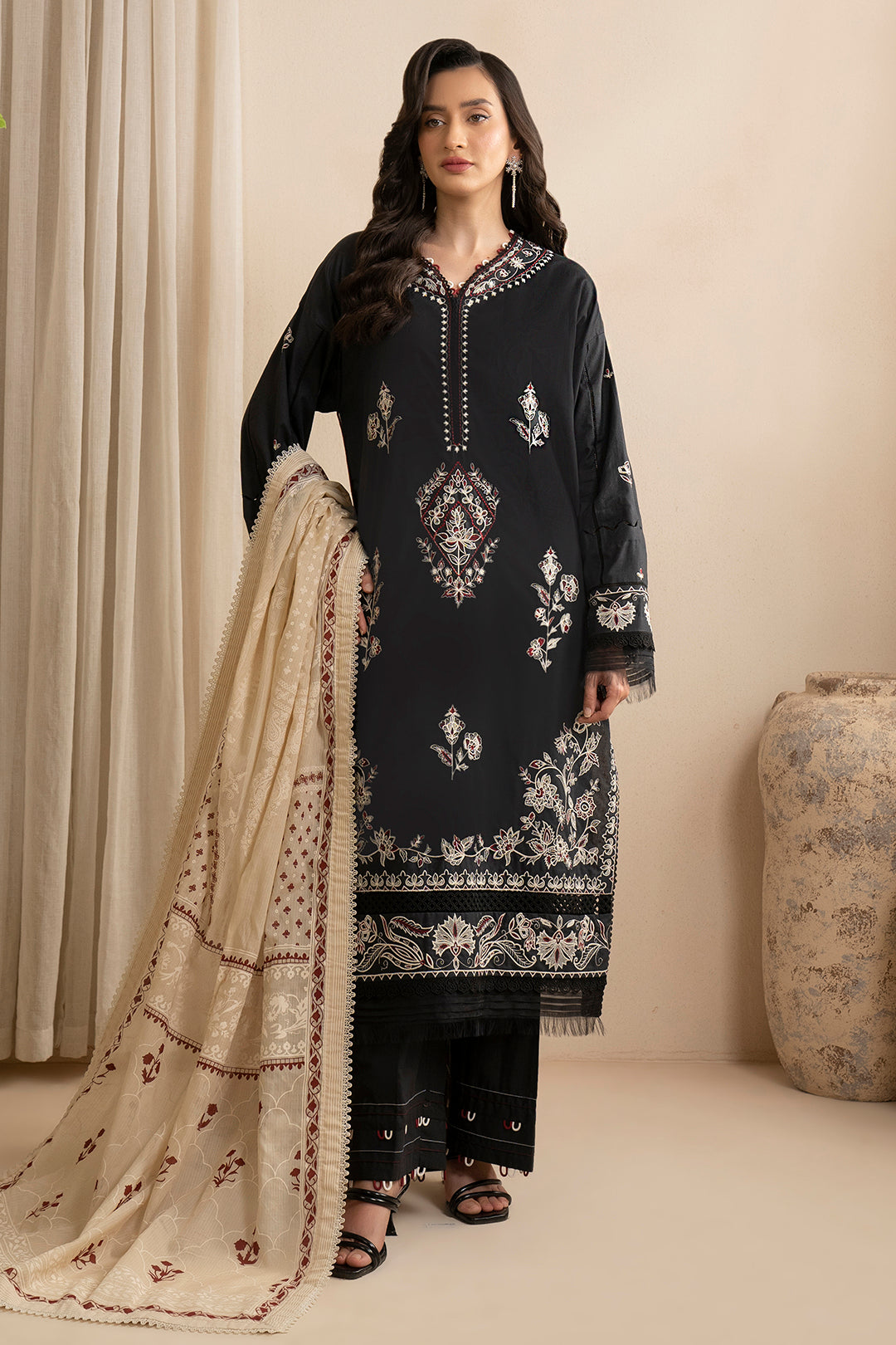 Embroidered Shirt Shalwar Dupatta - 0362