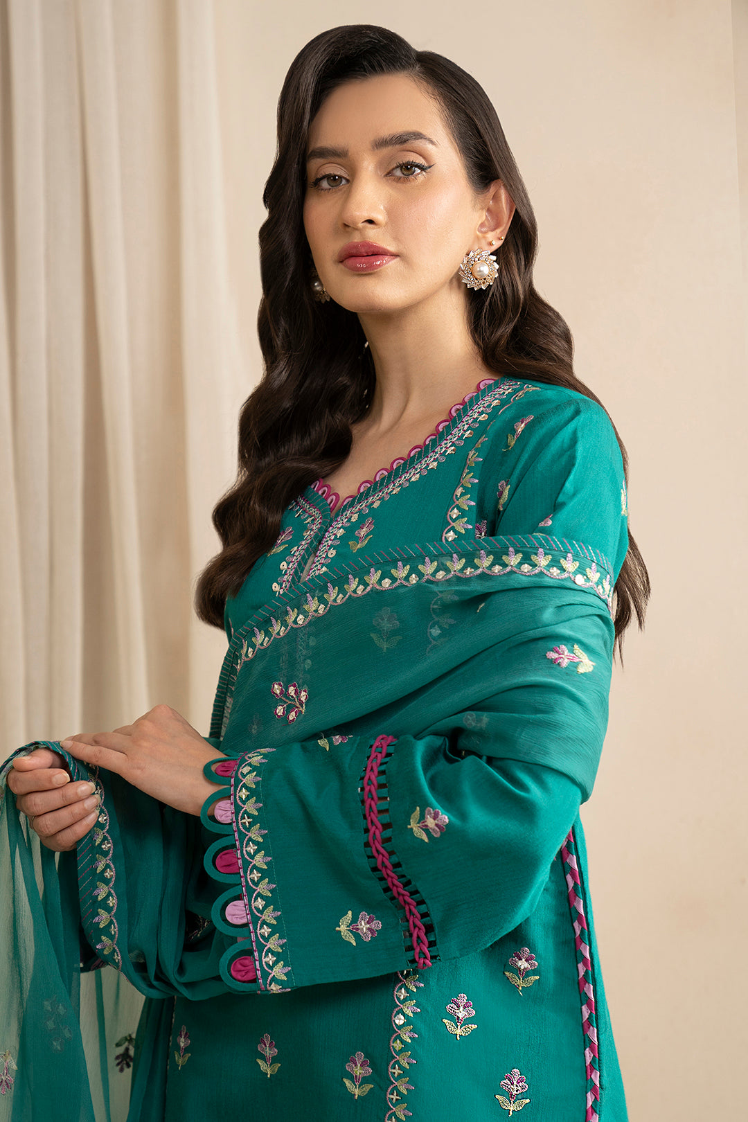 Embroidered Shirt Shalwar Dupatta - 0363