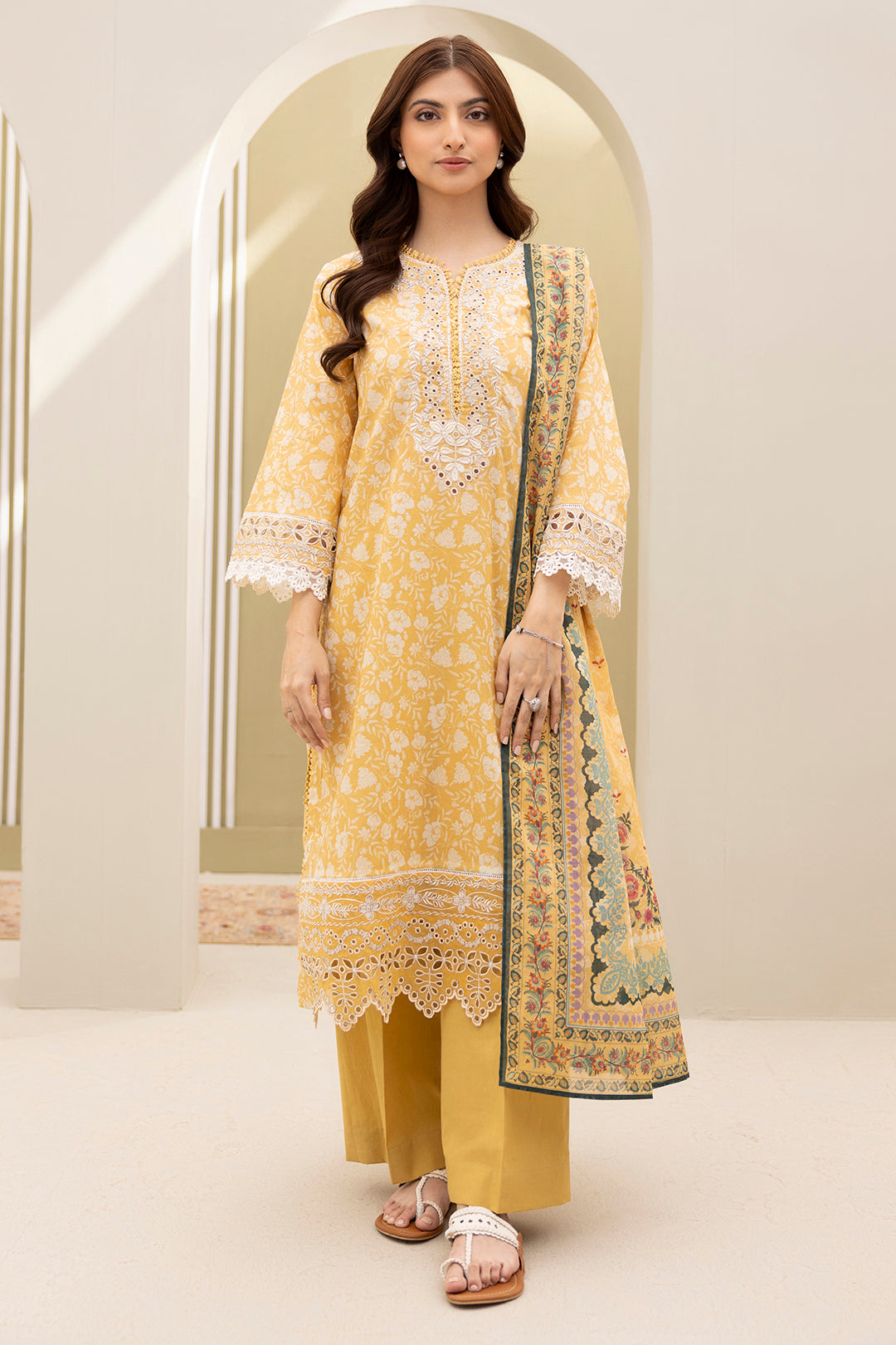Embroidered Shirt Shalwar Dupatta - 0398