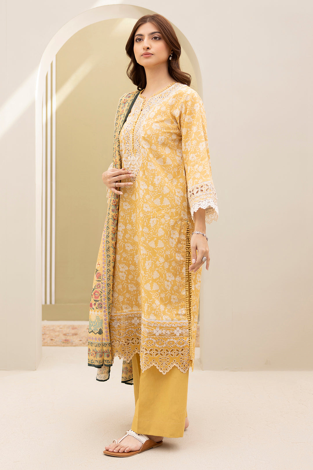Embroidered Shirt Shalwar Dupatta - 0398