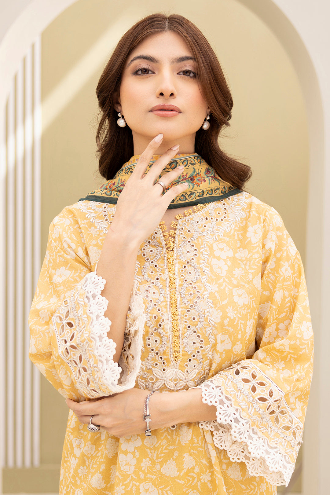 Embroidered Shirt Shalwar Dupatta - 0398