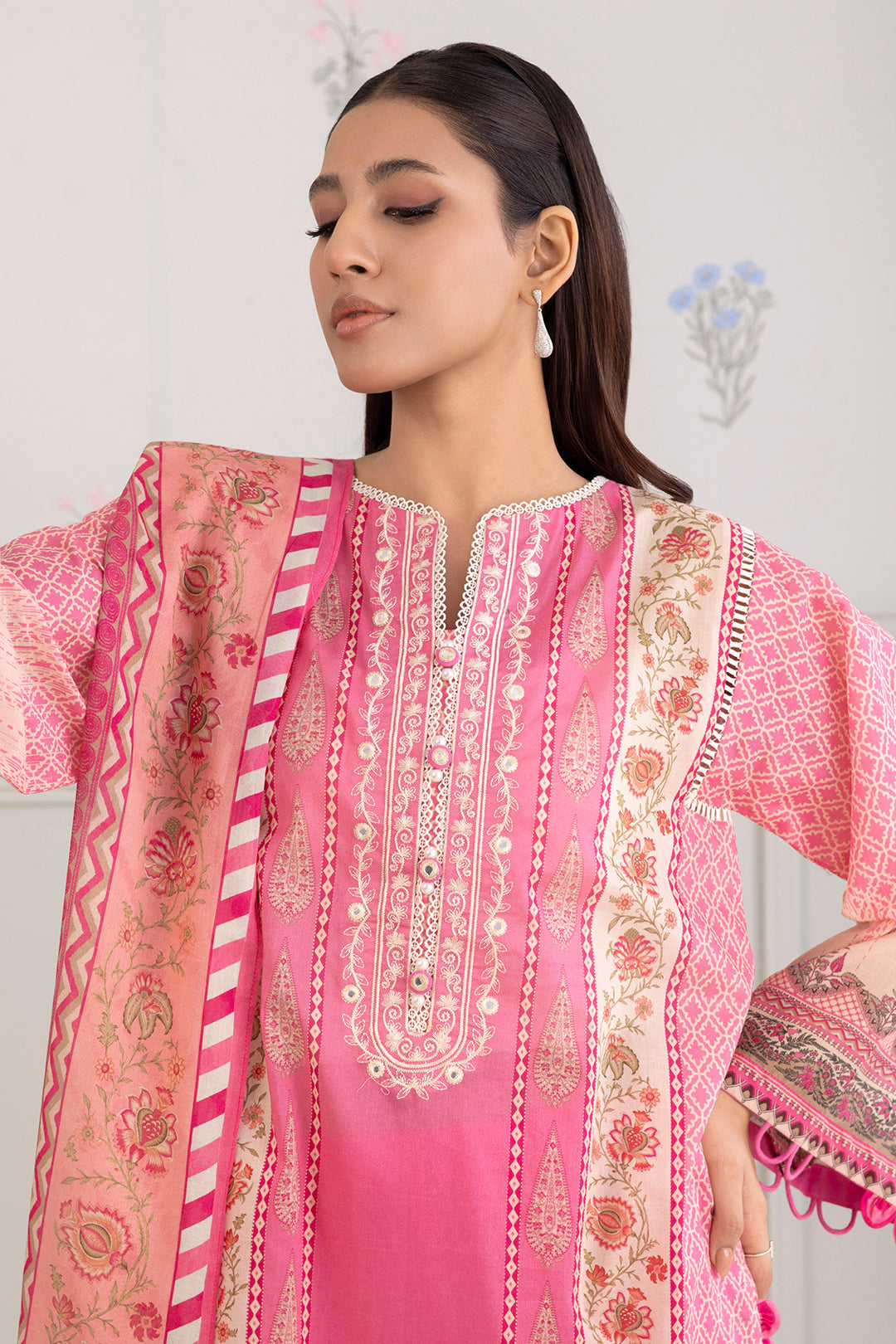 Embroidered Shirt Shalwar Dupatta - 0399