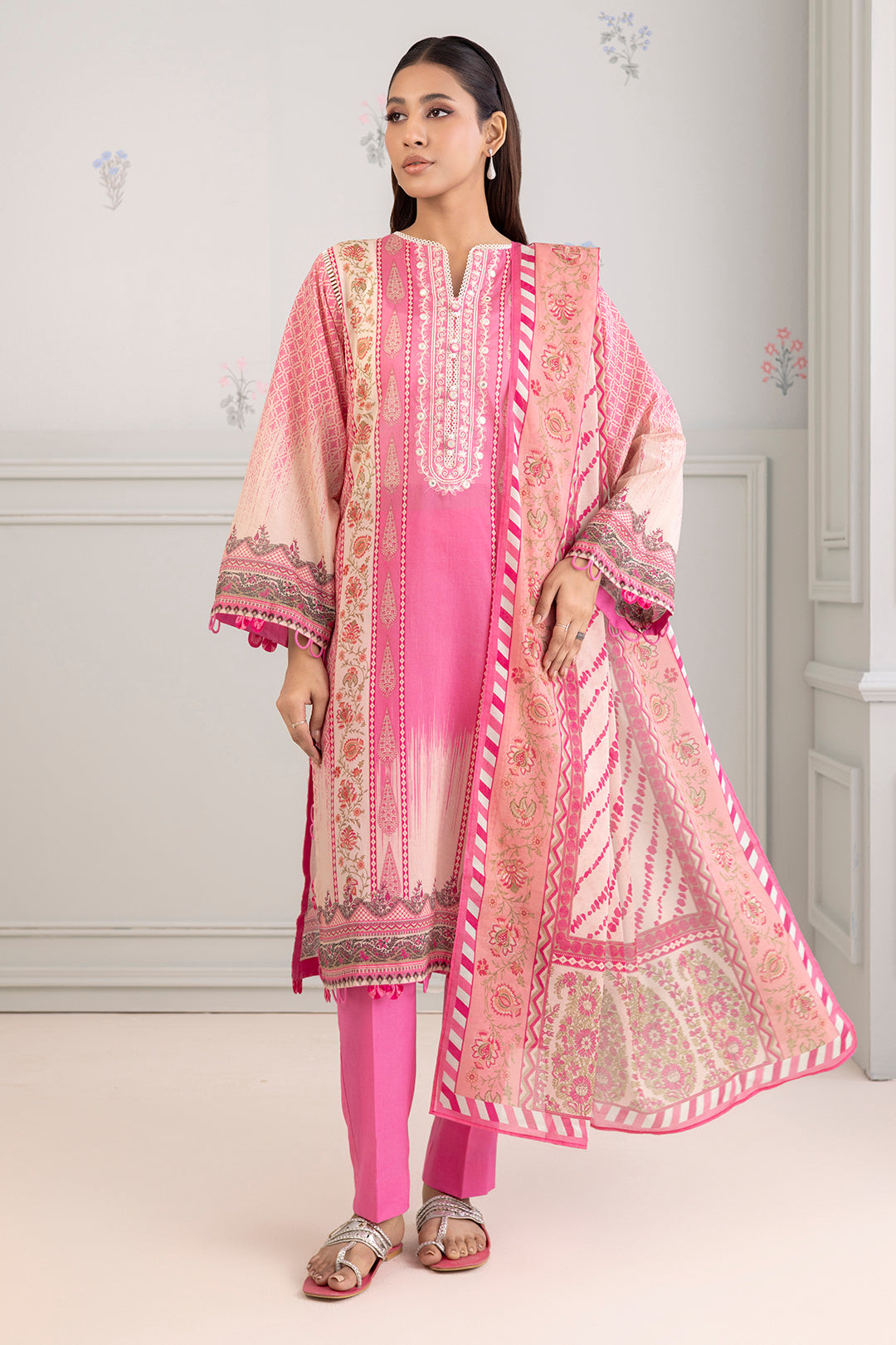 Embroidered Shirt Shalwar Dupatta - 0399