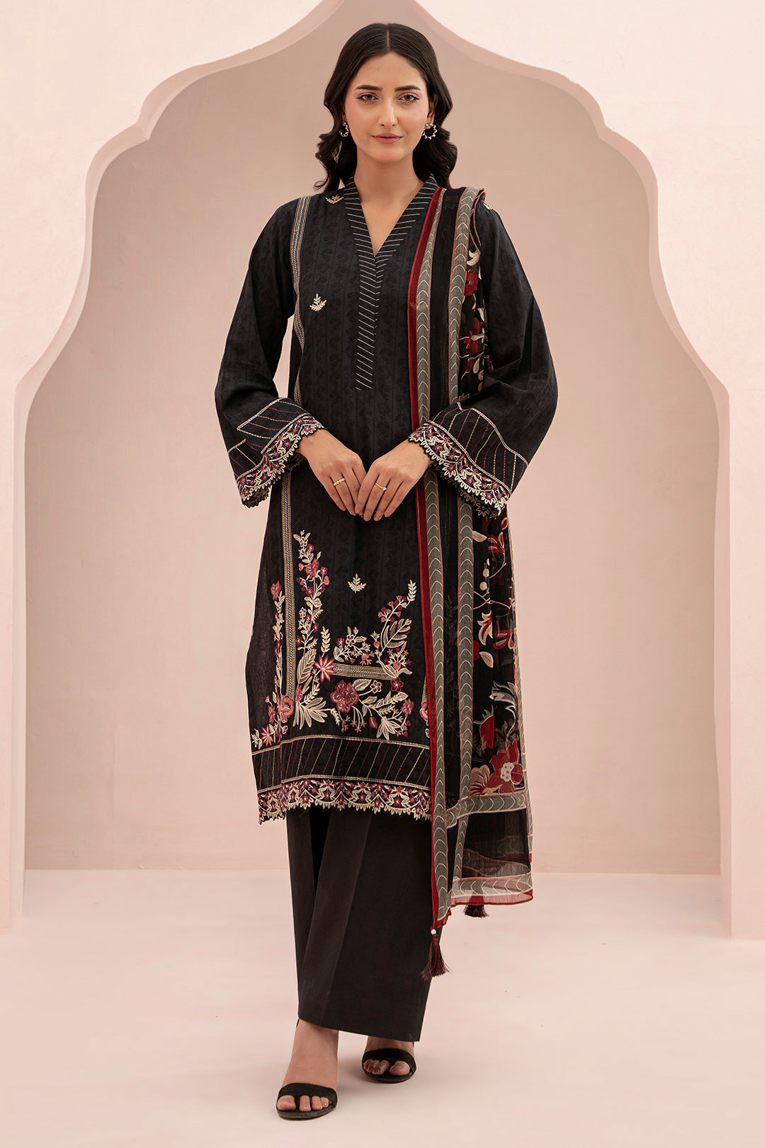 Embroidered Shirt Shalwar Dupatta - 0402