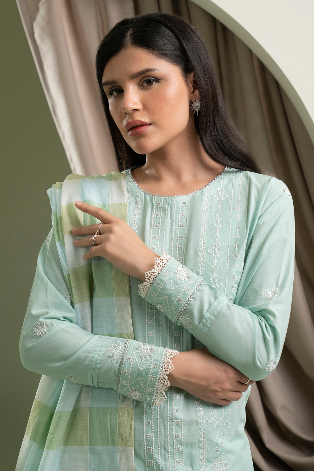 Embroidered Shirt Shalwar Dupatta - 0405