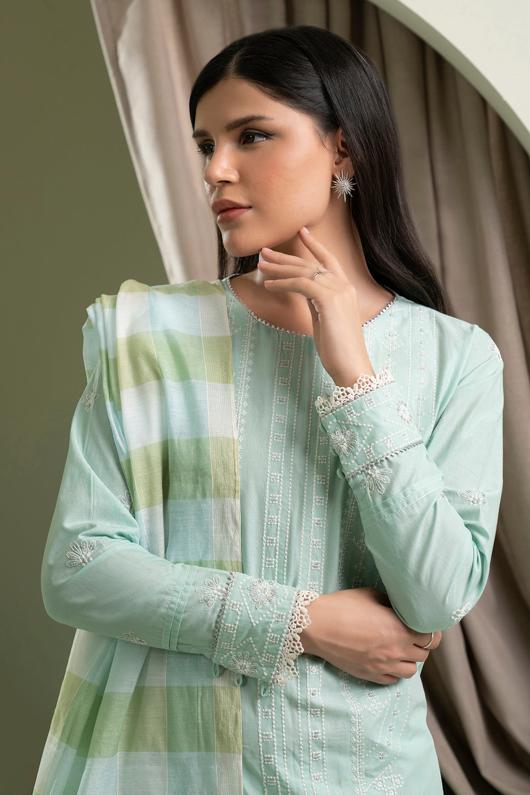 Embroidered Shirt Shalwar Dupatta - 0405