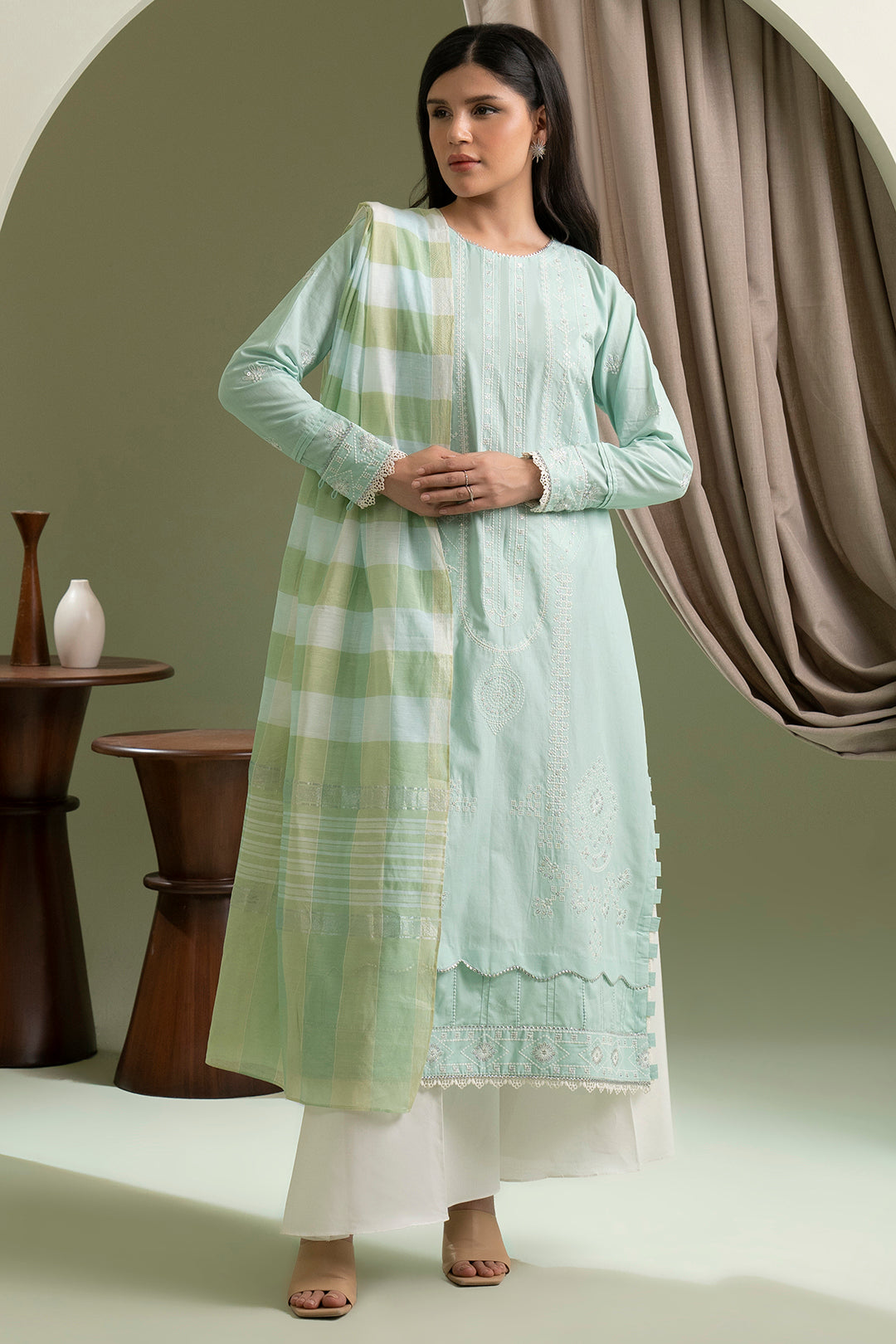 Embroidered Shirt Shalwar Dupatta - 0405