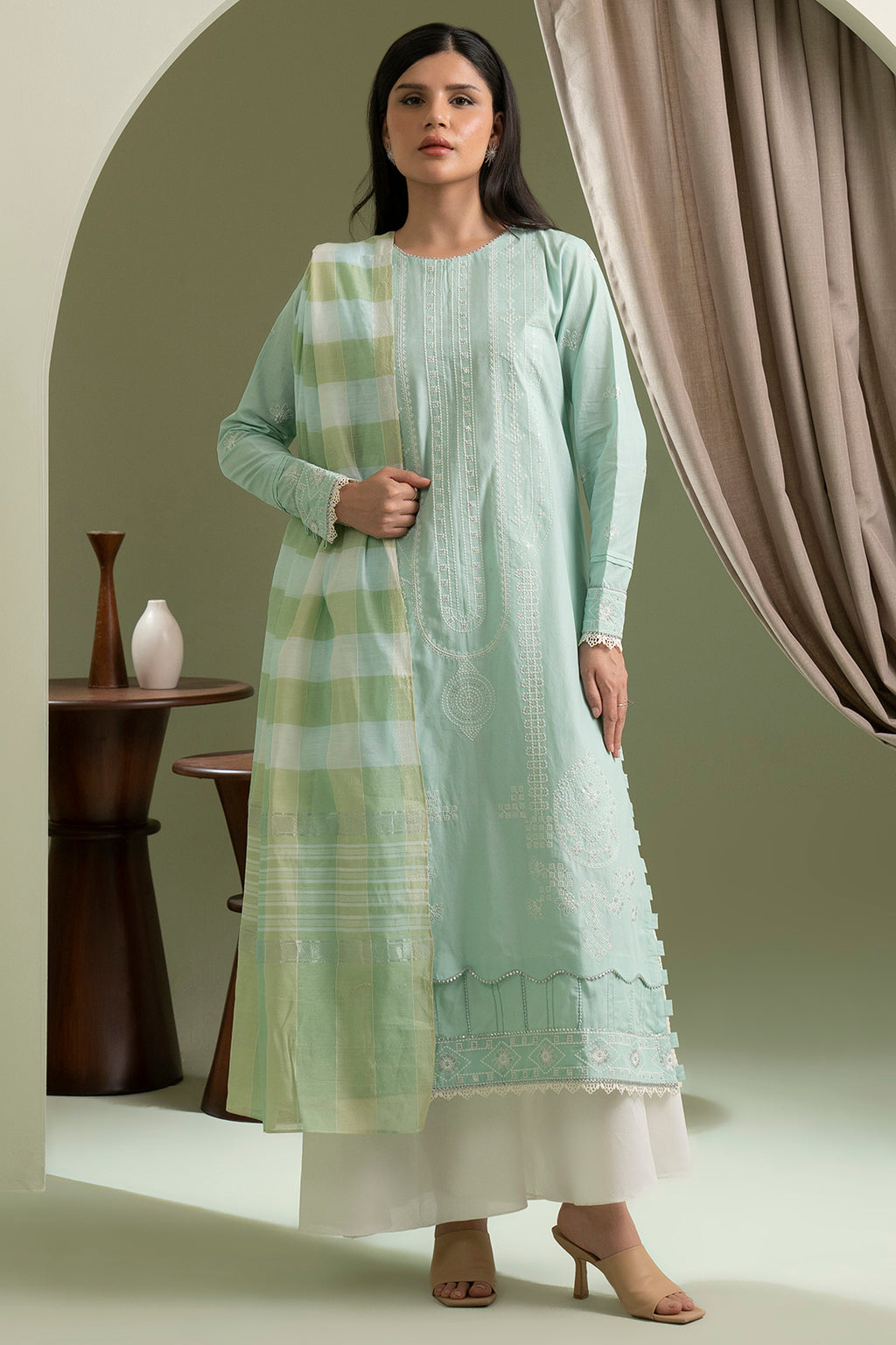 Embroidered Shirt Shalwar Dupatta - 0405