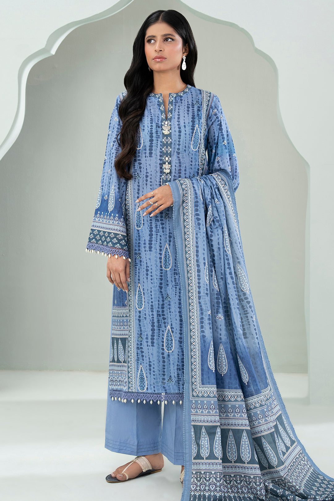 Embroidered Shirt Shalwar Dupatta - 0456