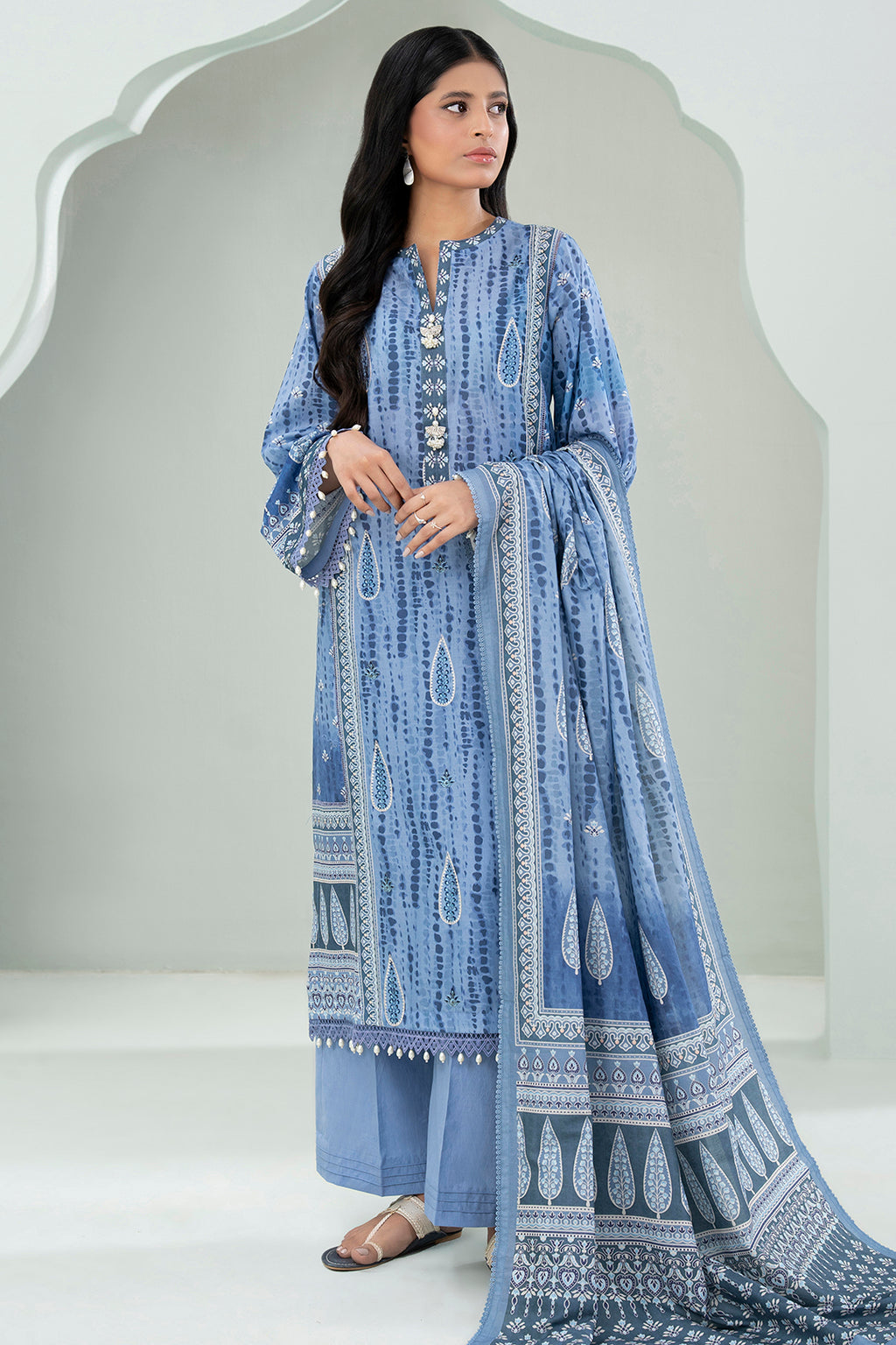Embroidered Shirt Shalwar Dupatta - 0456