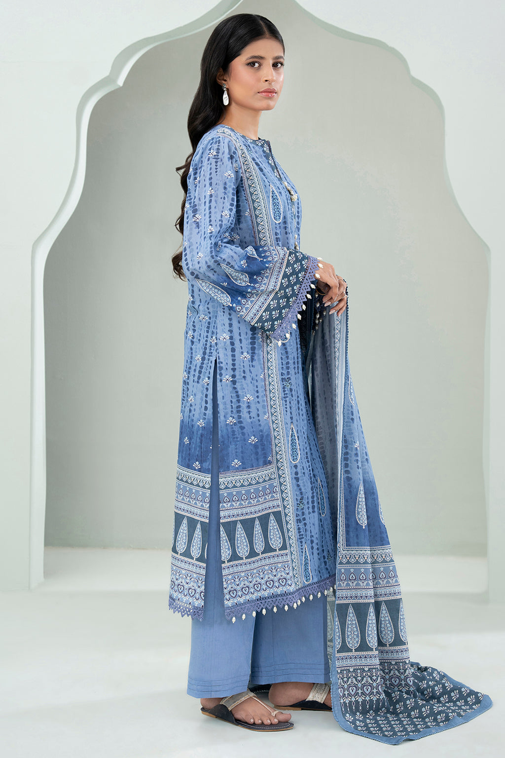 Embroidered Shirt Shalwar Dupatta - 0456