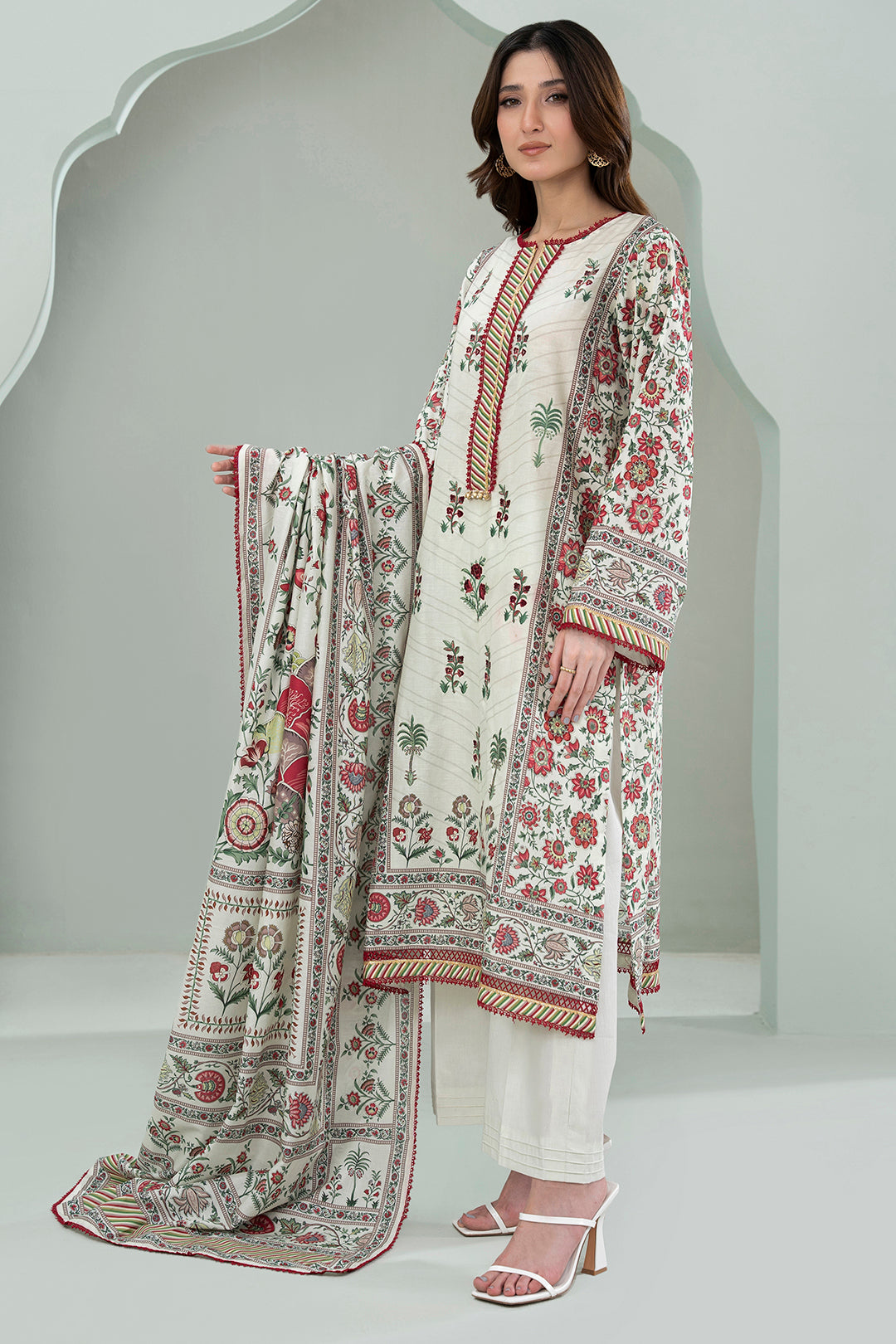Embroidered Shirt Shalwar Dupatta - 0458