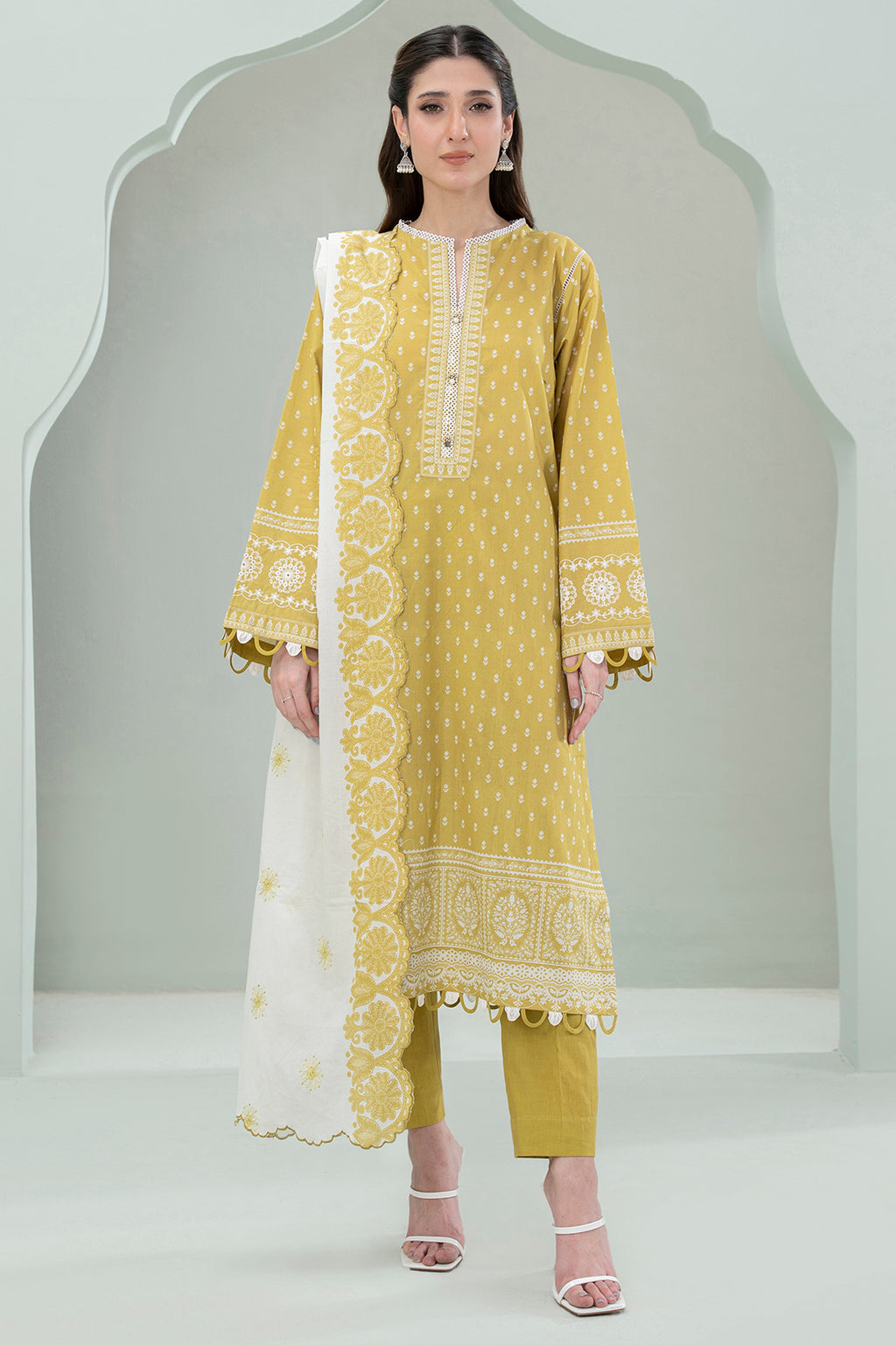 Embroidered Shirt Shalwar Dupatta - 0459