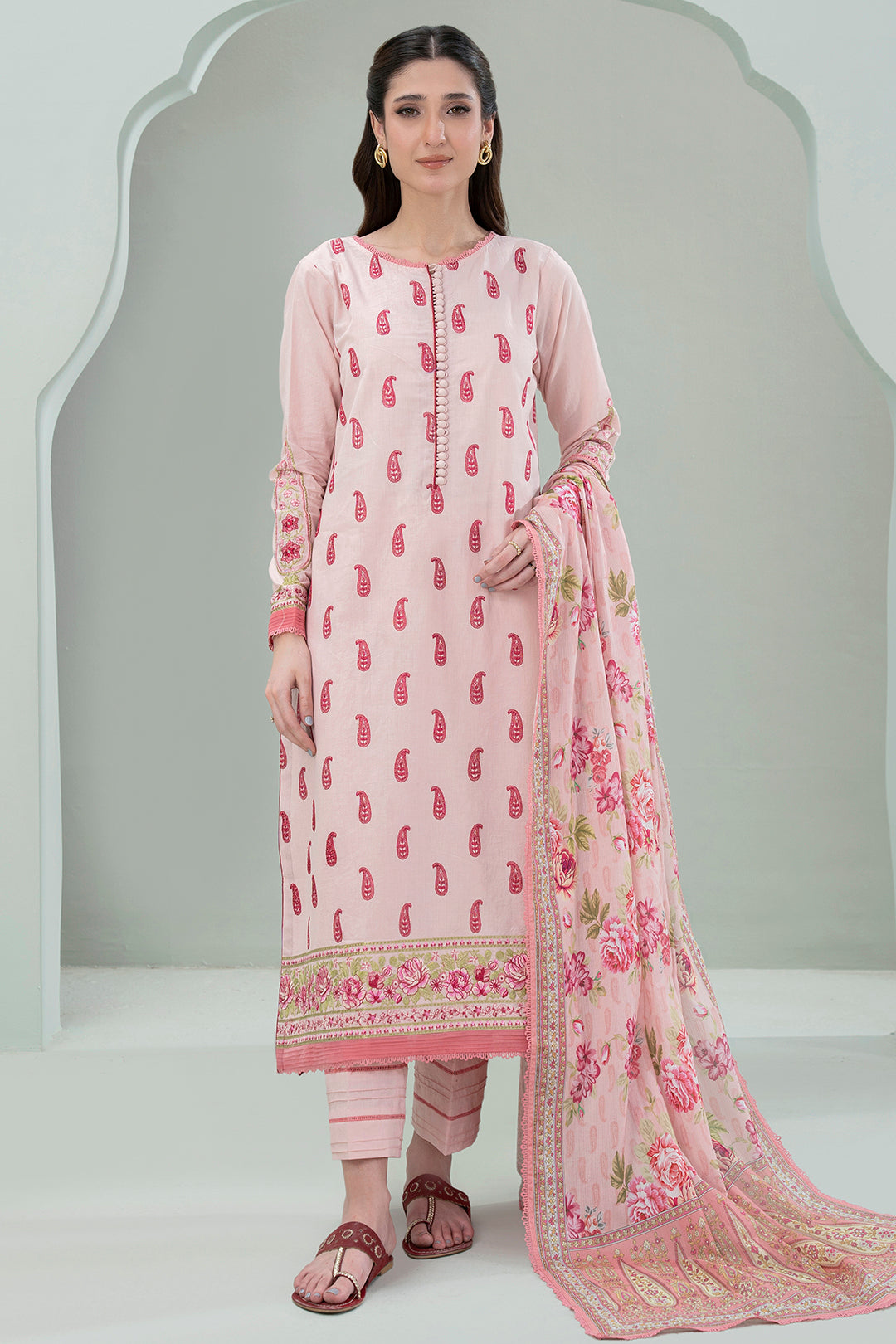Embroidered Shirt Shalwar Dupatta - 0462