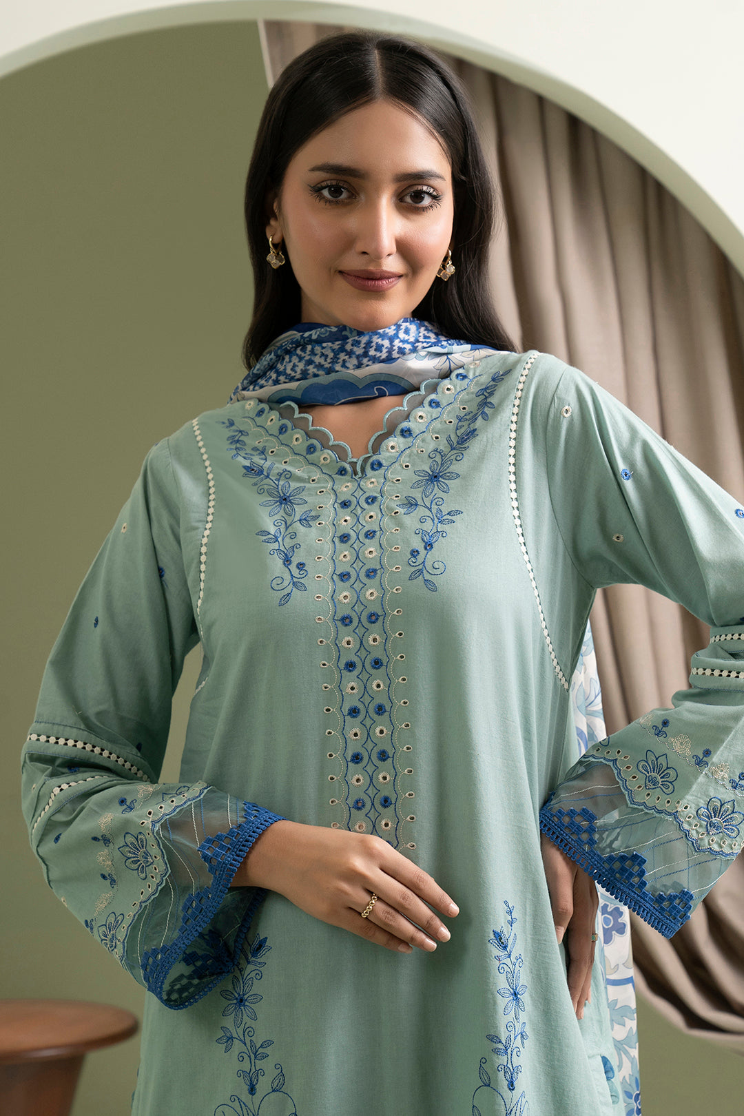 Embroidered Shirt Shalwar Dupatta - 0463