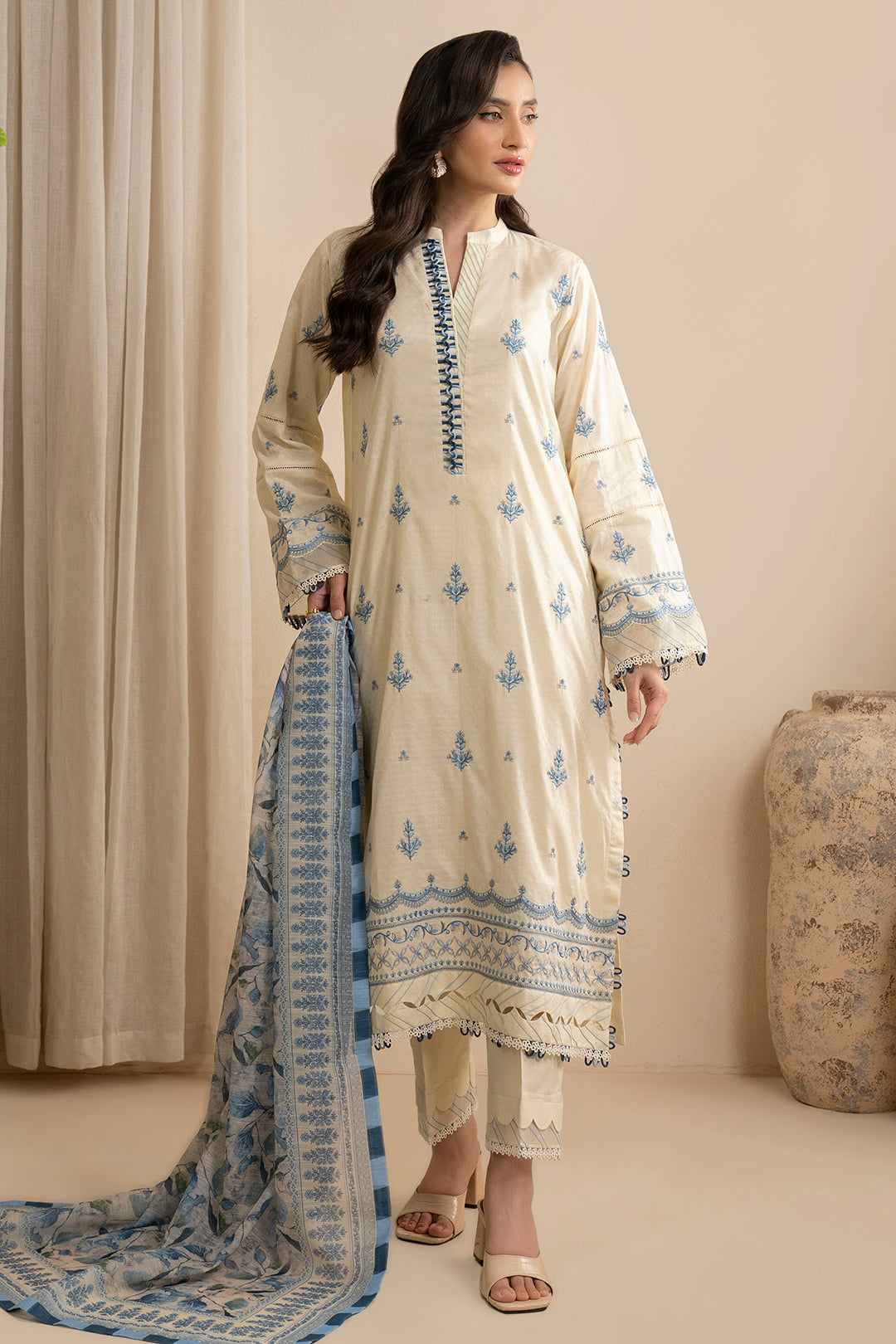 Embroidered Shirt Shalwar Dupatta - 0465