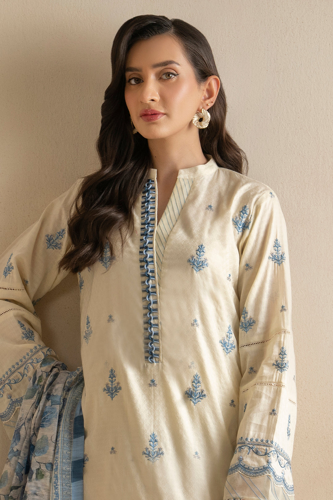 Embroidered Shirt Shalwar Dupatta - 0465