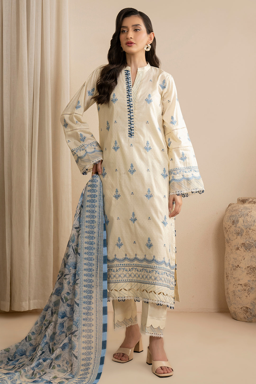 Embroidered Shirt Shalwar Dupatta - 0465