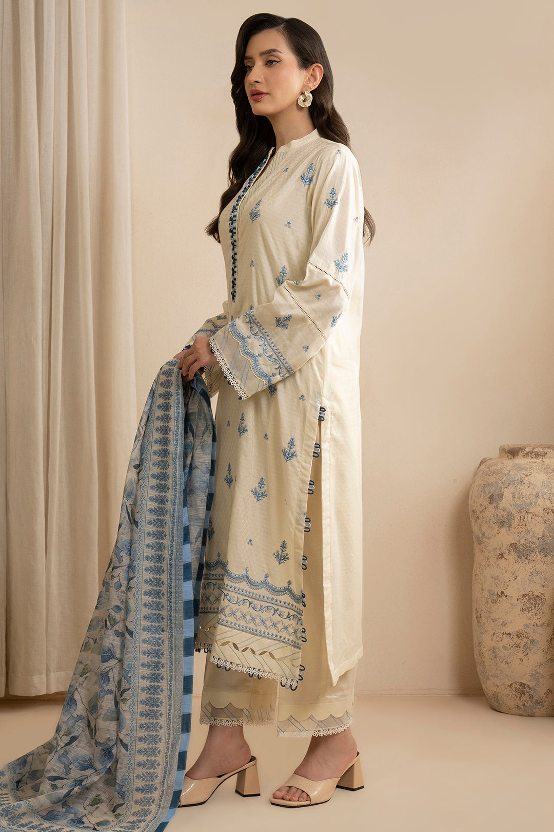 Embroidered Shirt Shalwar Dupatta - 0465
