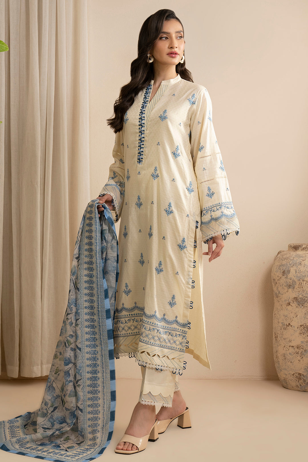 Embroidered Shirt Shalwar Dupatta - 0465