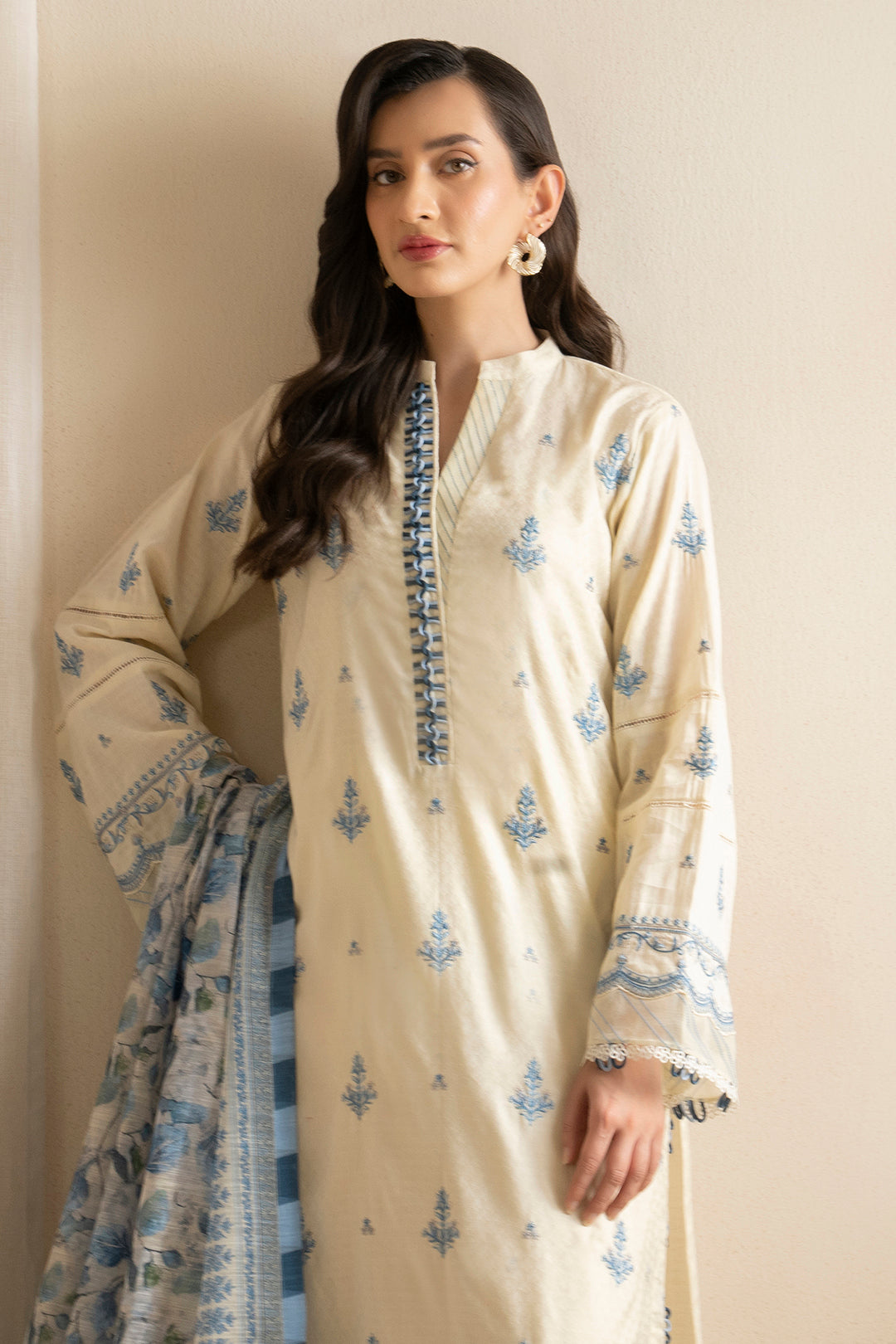 Embroidered Shirt Shalwar Dupatta - 0465