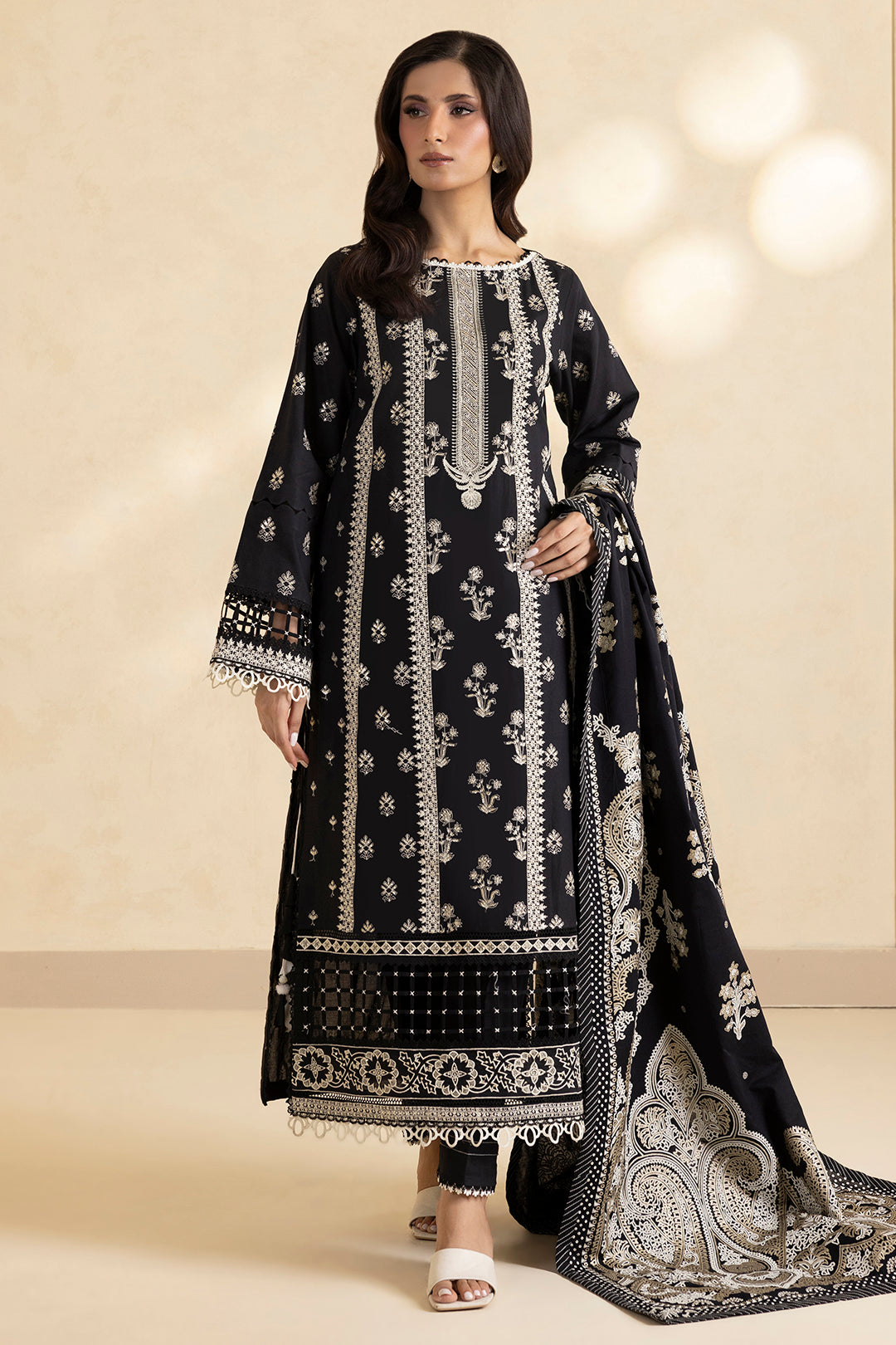 Embroidered Shirt Shalwar Dupatta - 0466