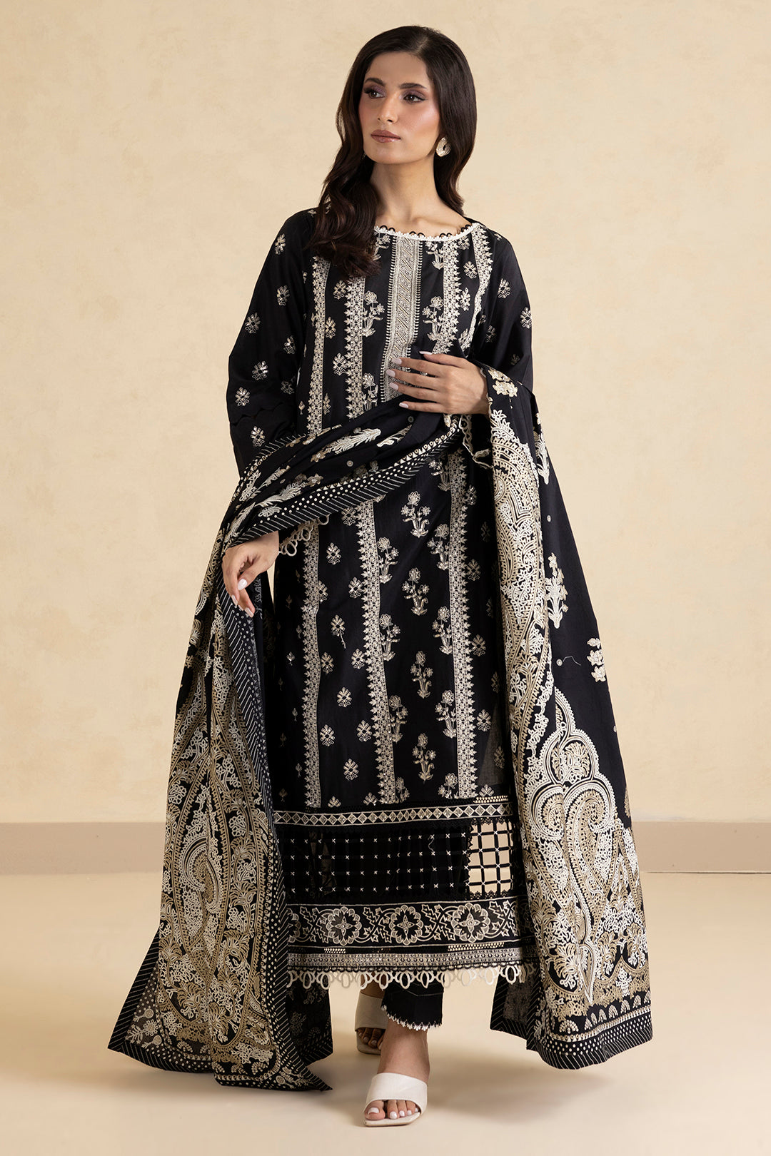 Embroidered Shirt Shalwar Dupatta - 0466
