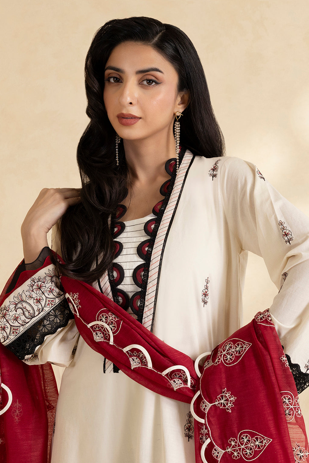 Embroidered Shirt Shalwar Dupatta - 0470