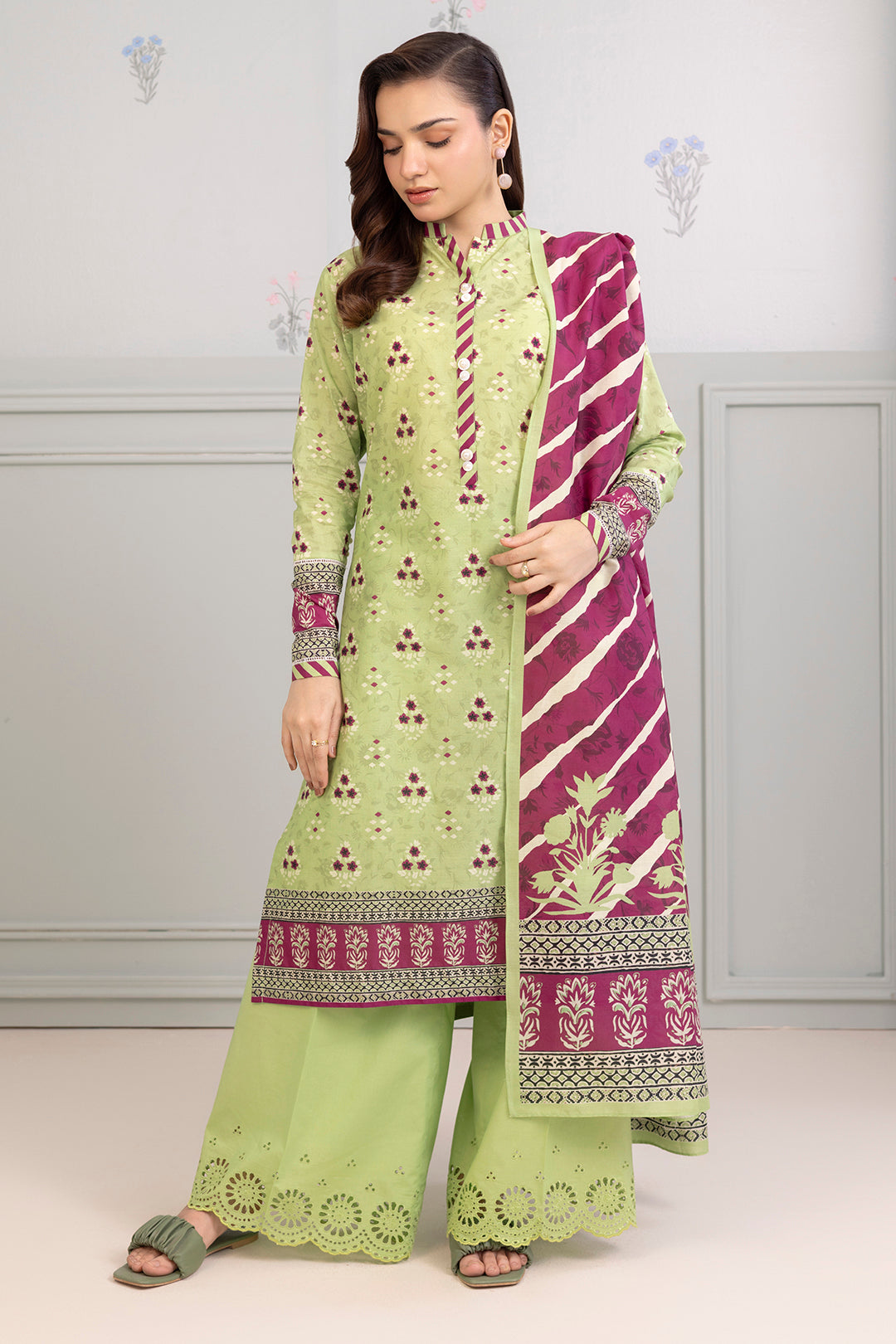 Embroidered Shirt Shalwar Dupatta - 0523
