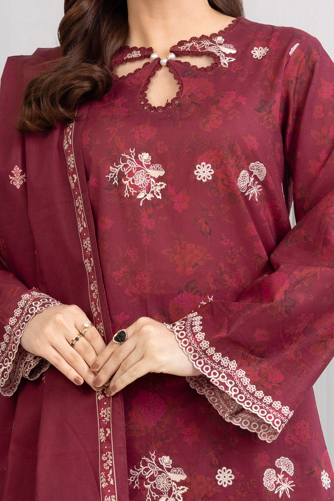 Embroidered Shirt Shalwar Dupatta - 0524