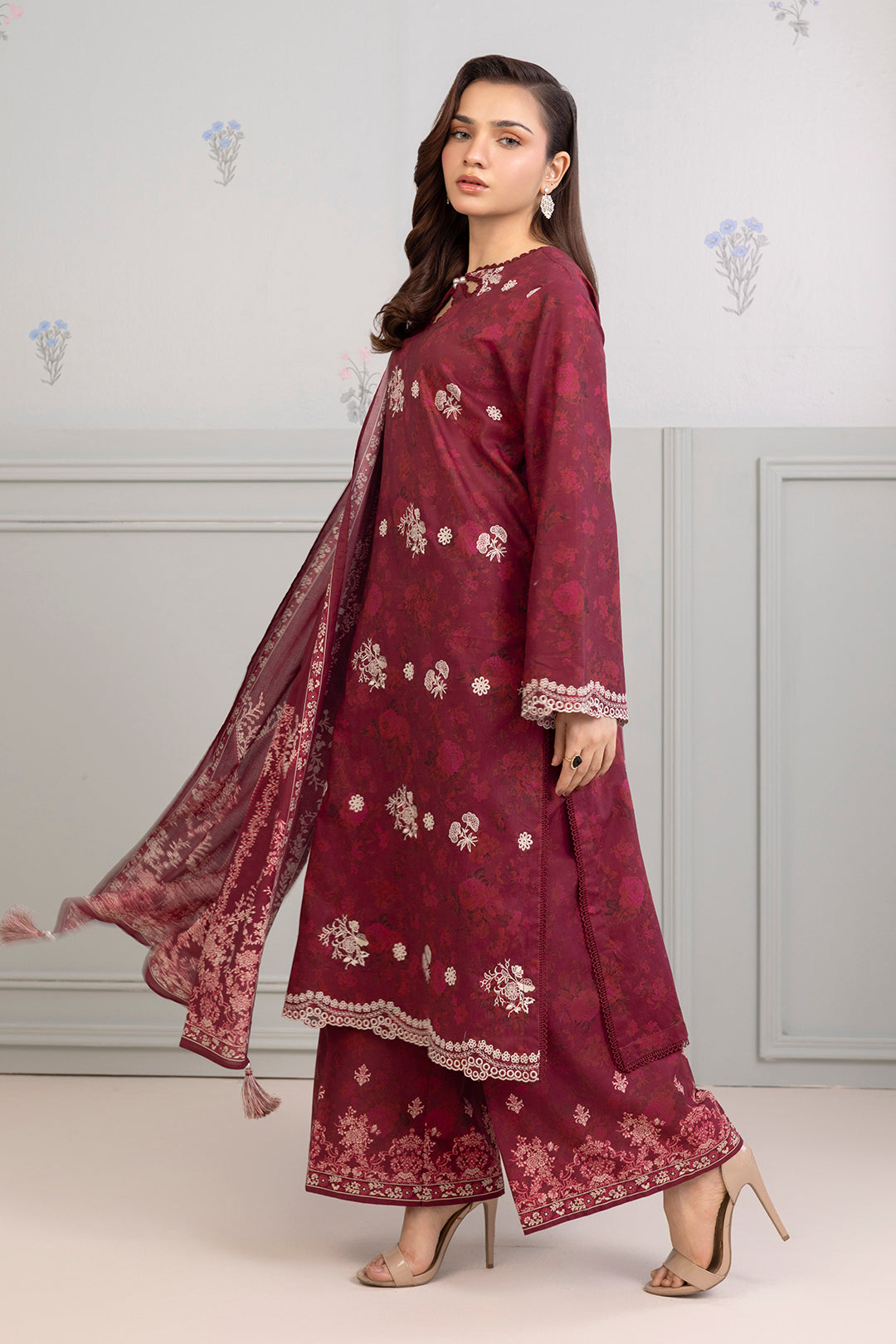 Embroidered Shirt Shalwar Dupatta - 0524