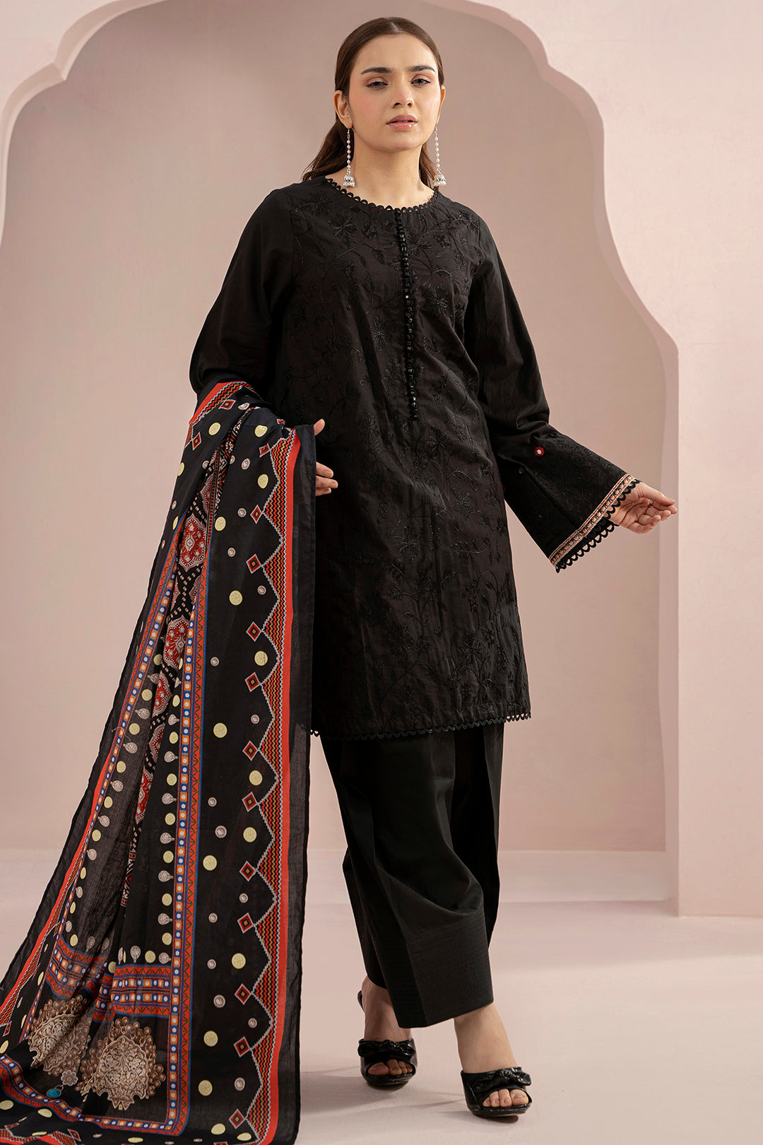 Embroidered Shirt Shalwar Dupatta - 0533