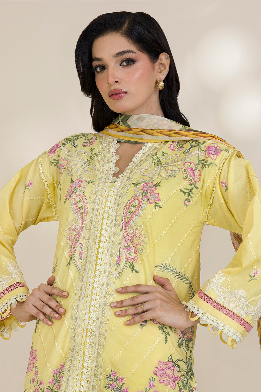 Embroidered Shirt Shalwar Dupatta - 0534