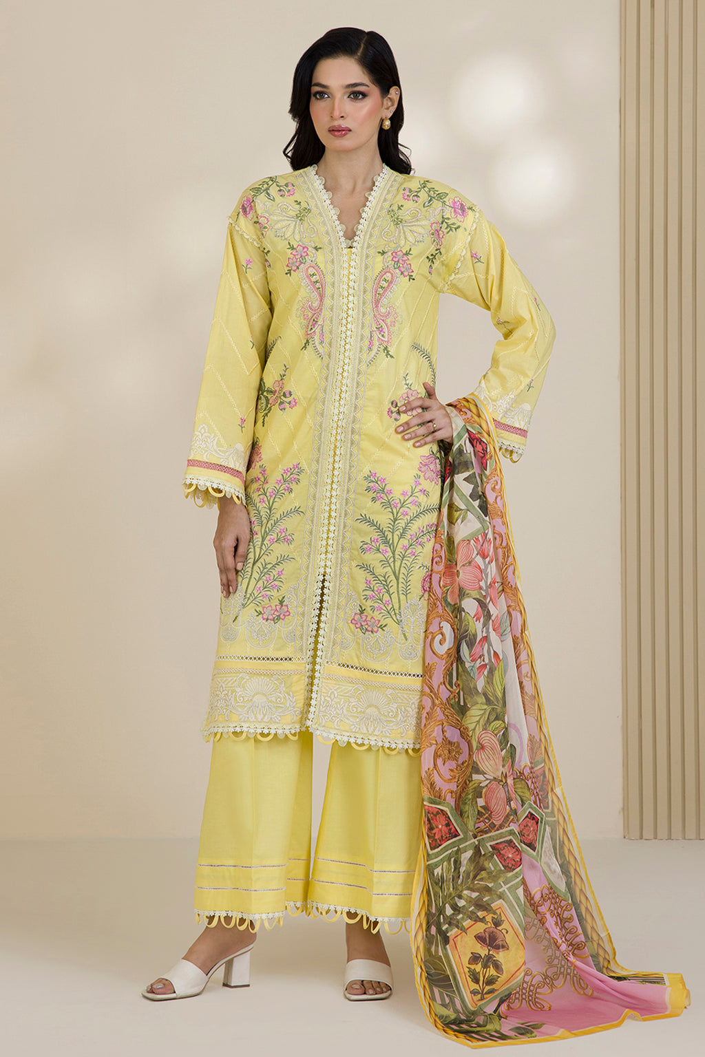 Embroidered Shirt Shalwar Dupatta - 0534