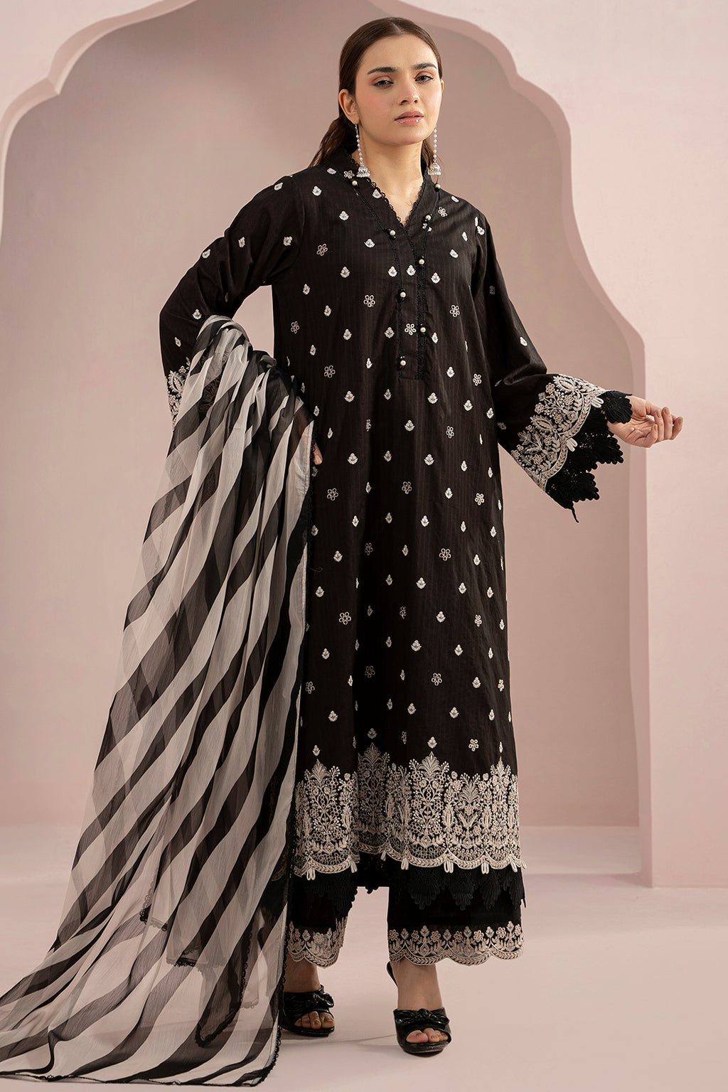 Embroidered Shirt Shalwar Dupatta - 0535