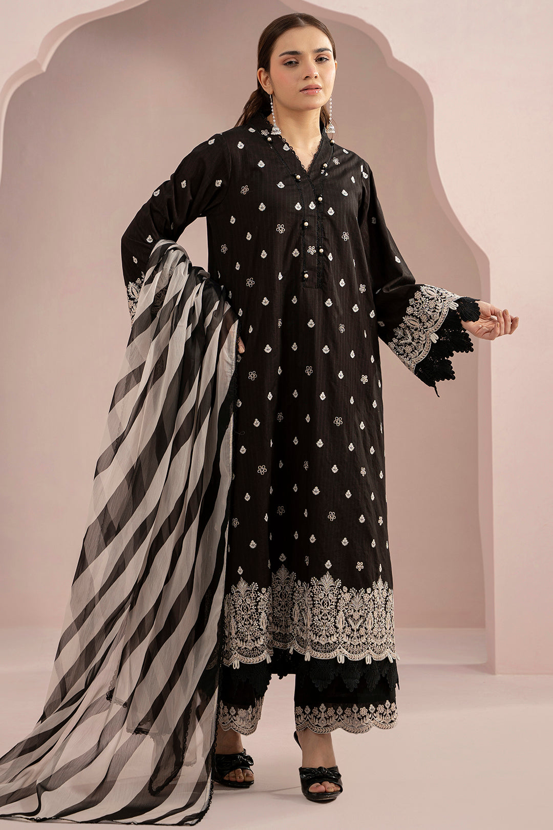 Embroidered Shirt Shalwar Dupatta - 0535
