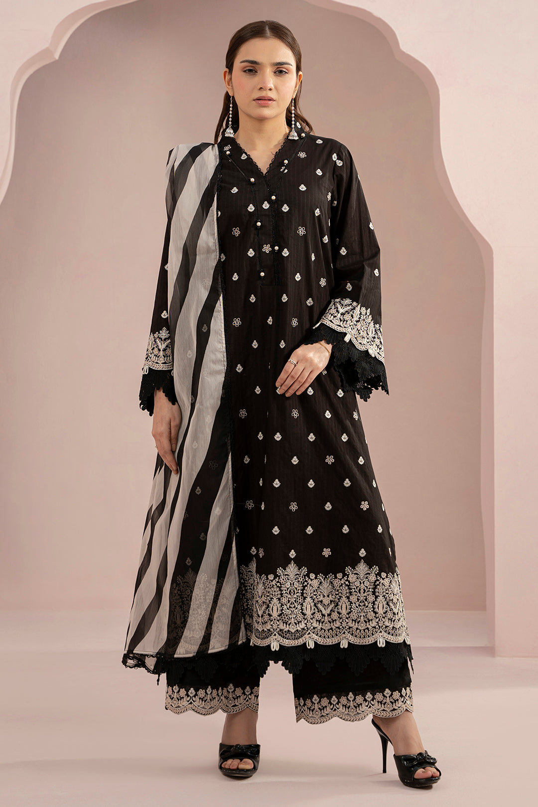 Embroidered Shirt Shalwar Dupatta - 0535