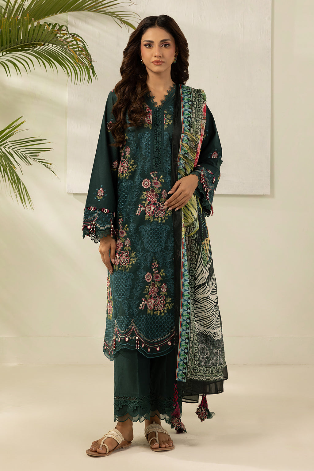 Embroidered Shirt Shalwar Dupatta - 0536