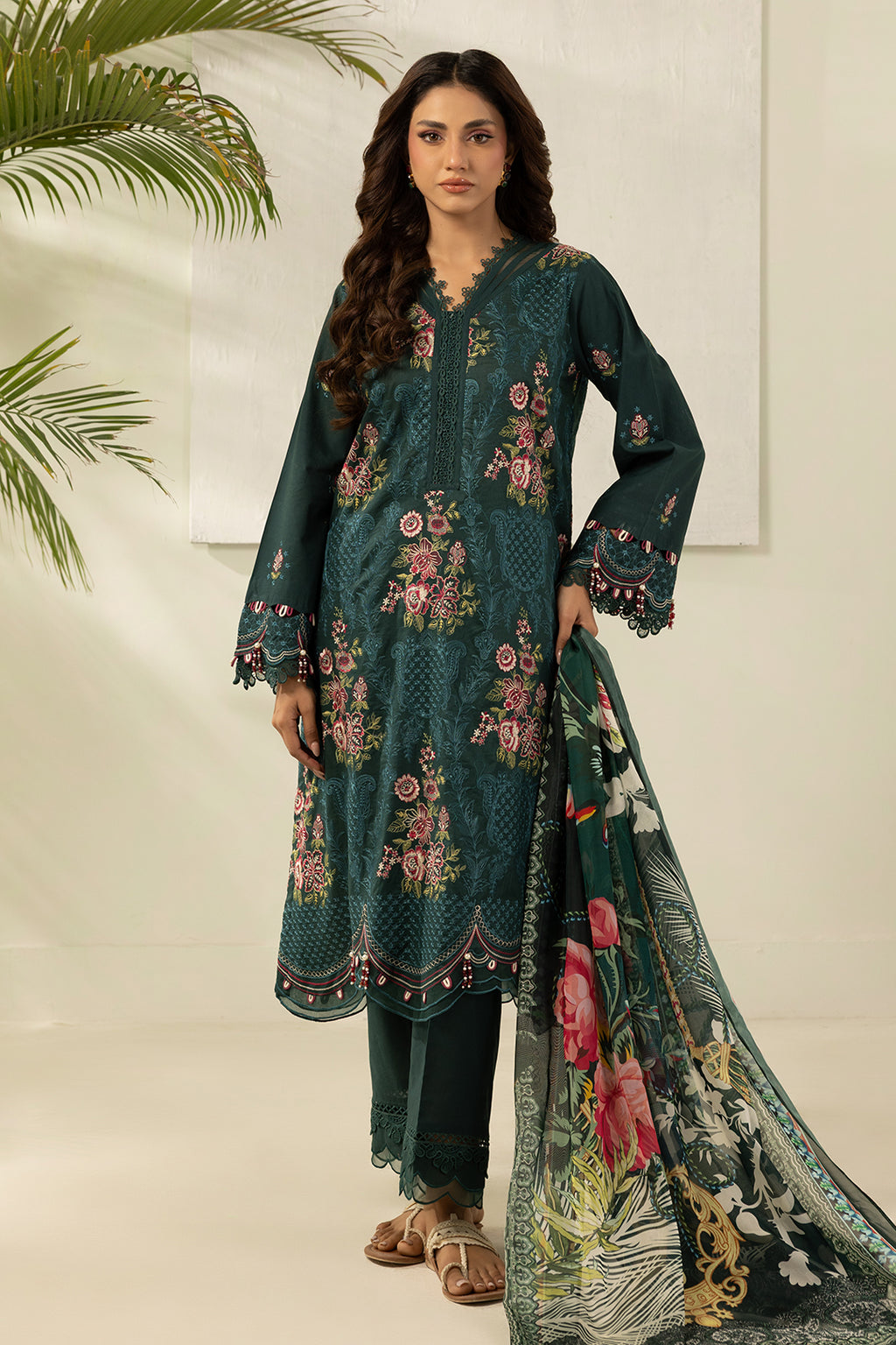 Embroidered Shirt Shalwar Dupatta - 0536
