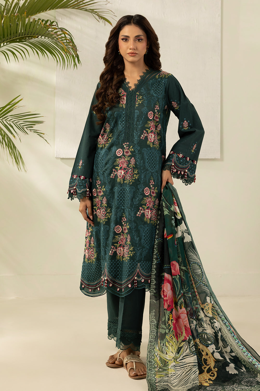 Embroidered Shirt Shalwar Dupatta - 0536