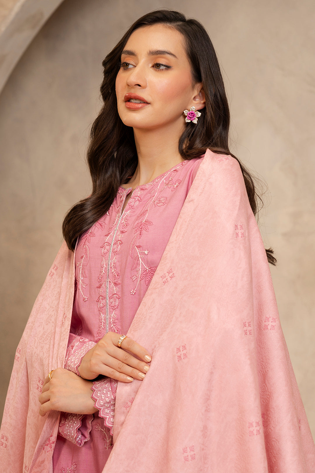 Embroidered Shirt Shalwar Dupatta - 0593
