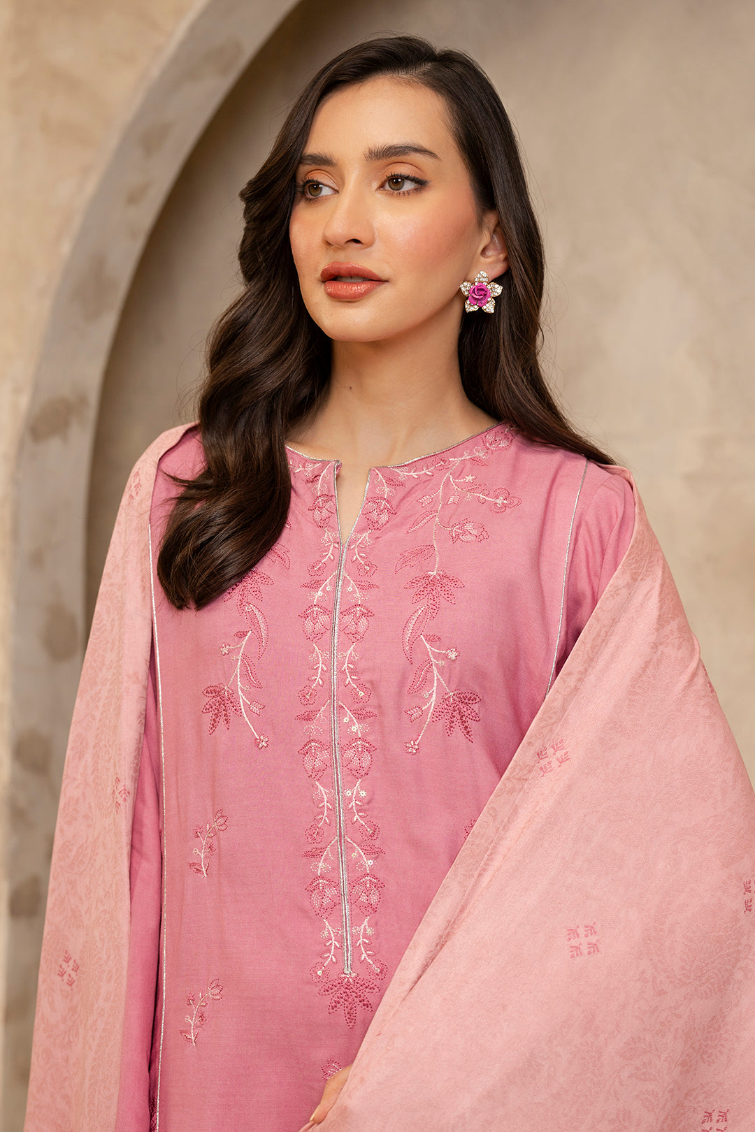 Embroidered Shirt Shalwar Dupatta - 0593