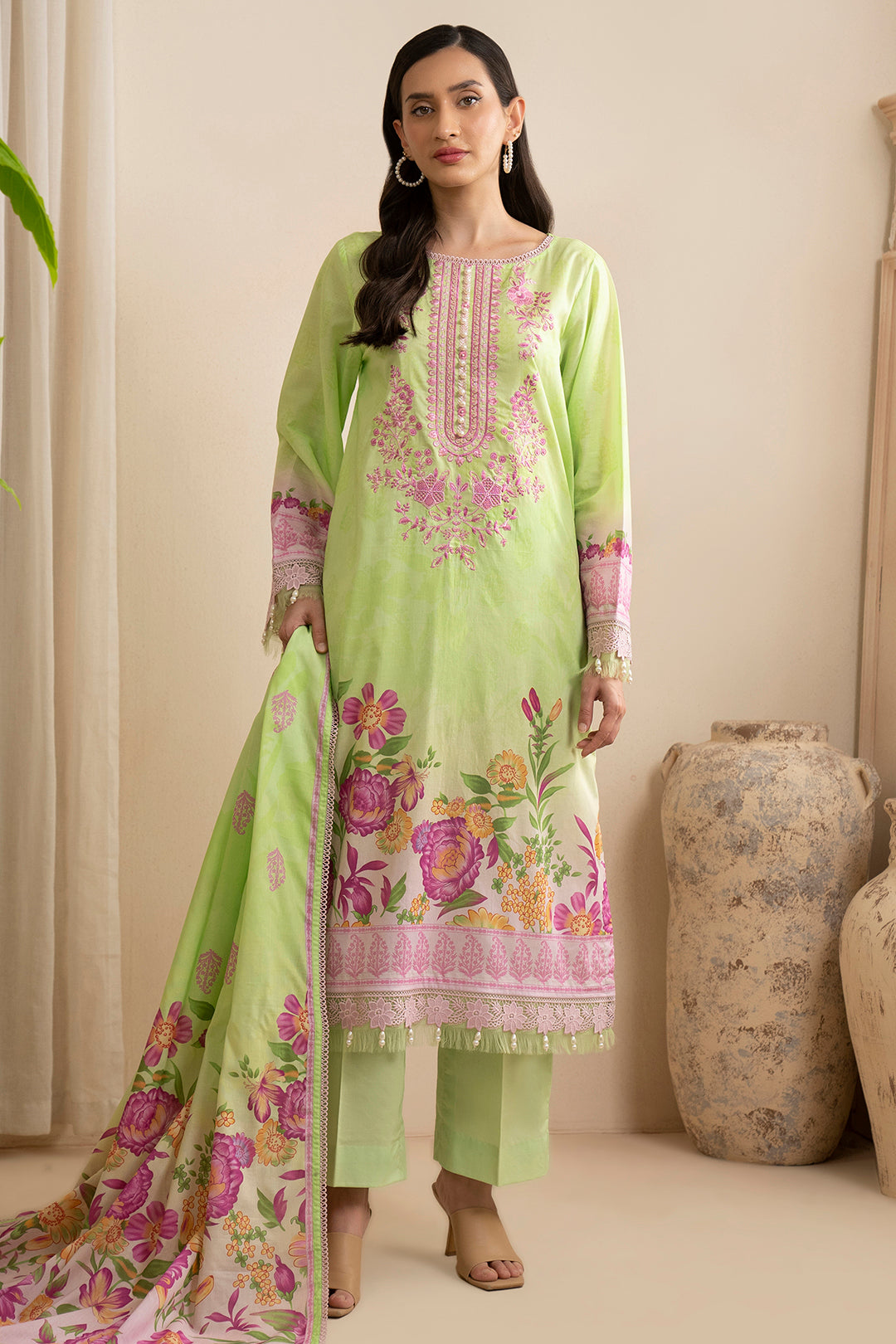 Embroidered Shirt Shalwar Dupatta - 0594