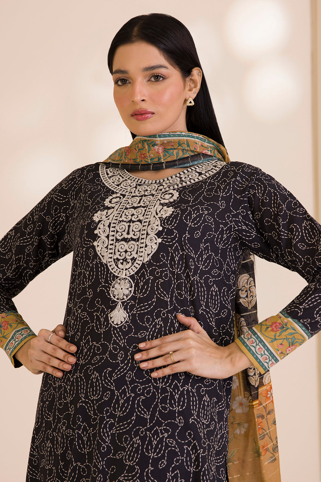 Embroidered Shirt Shalwar Dupatta - 0595