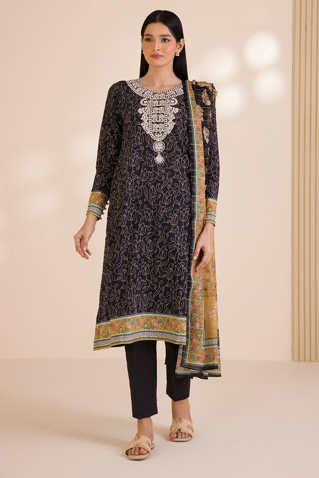 Embroidered Shirt Shalwar Dupatta - 0595