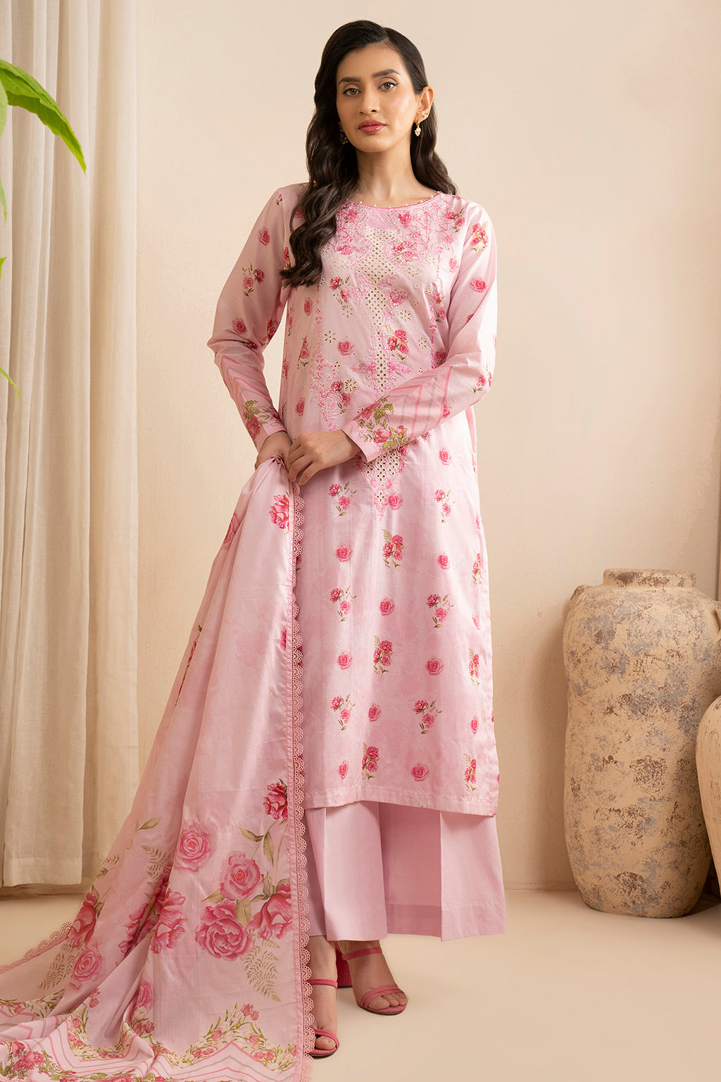 Embroidered Shirt Shalwar Dupatta - 0596