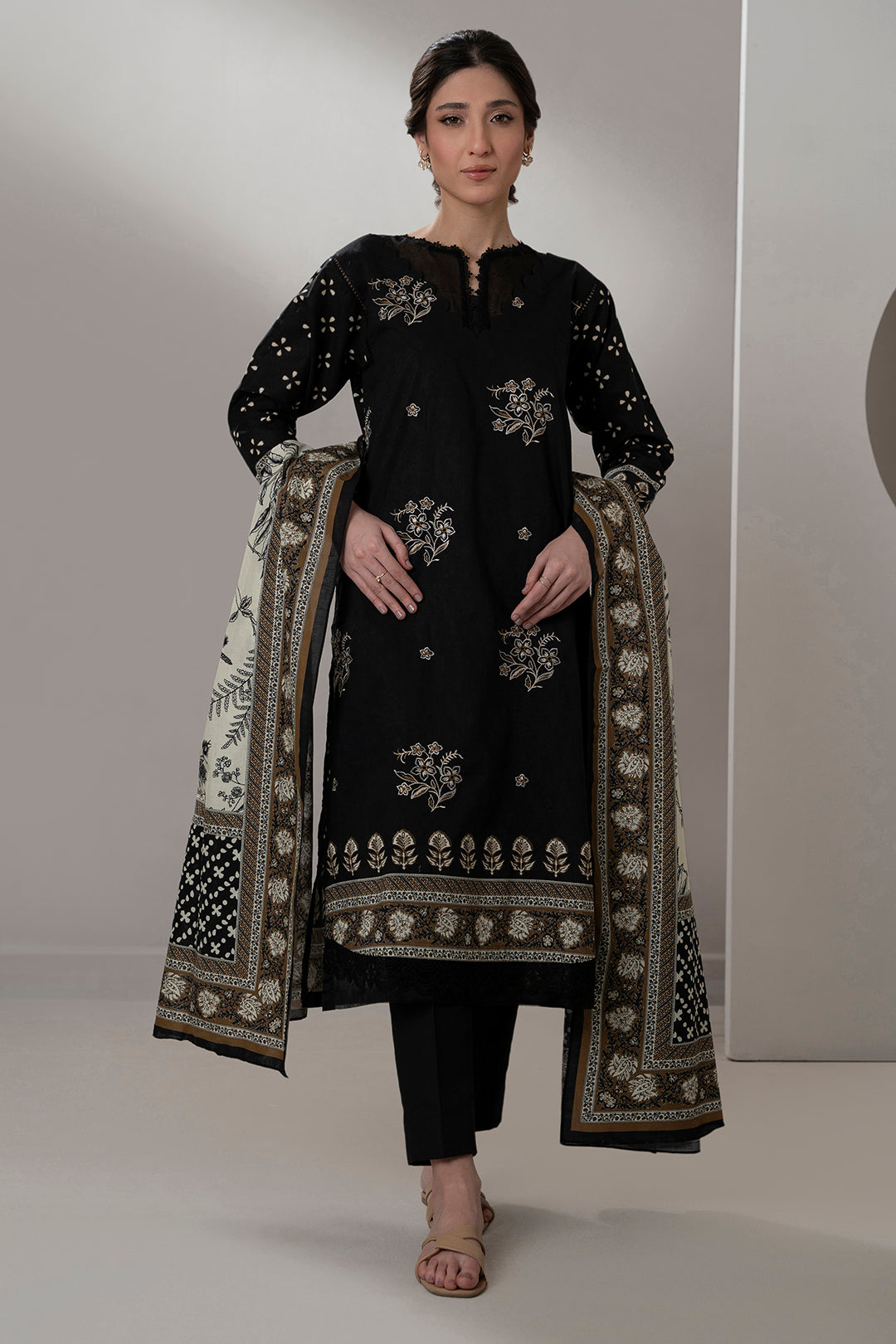 Embroidered Shirt Shalwar Dupatta - 0597