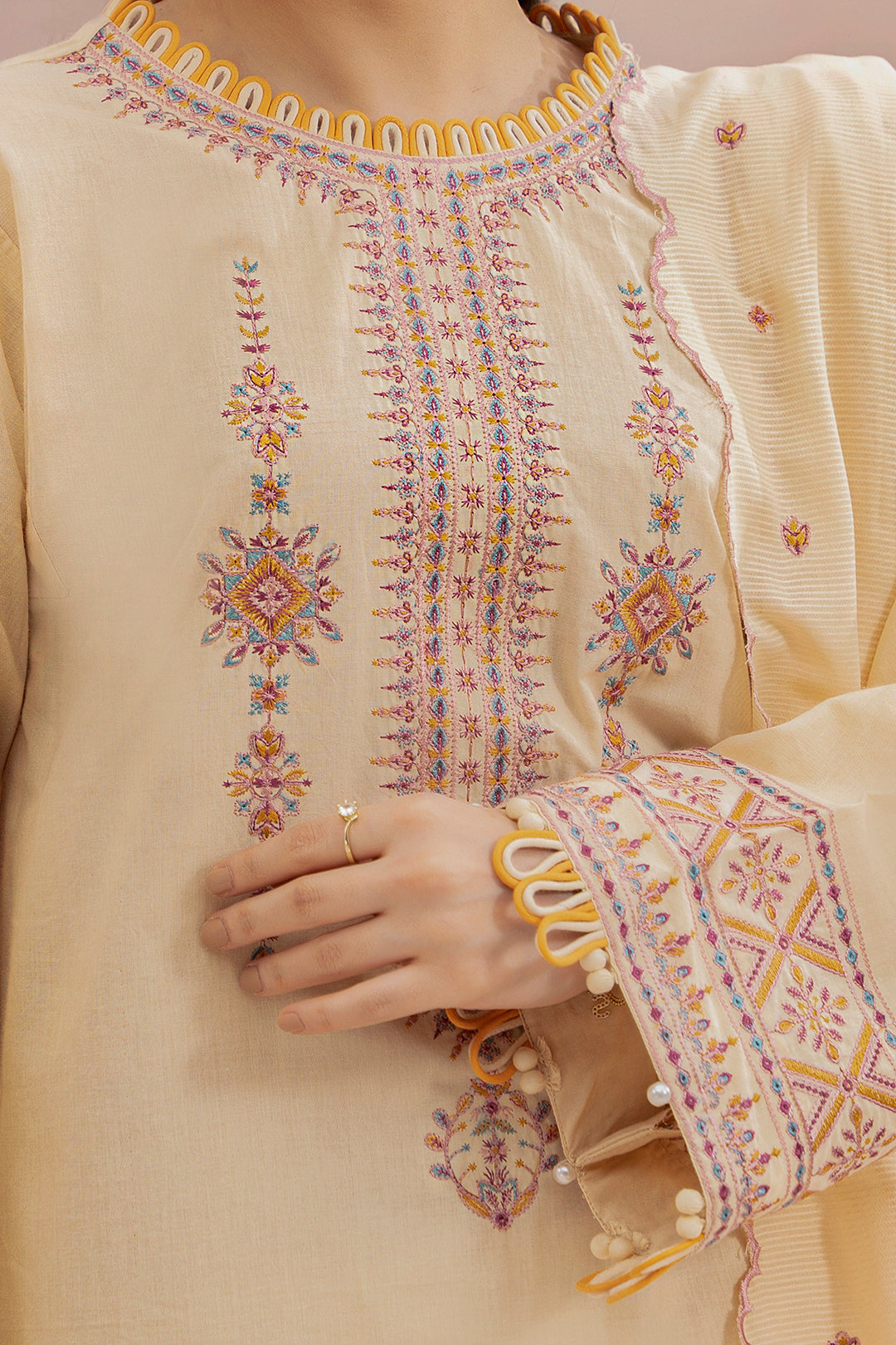 Embroidered Shirt Shalwar Dupatta - 0598